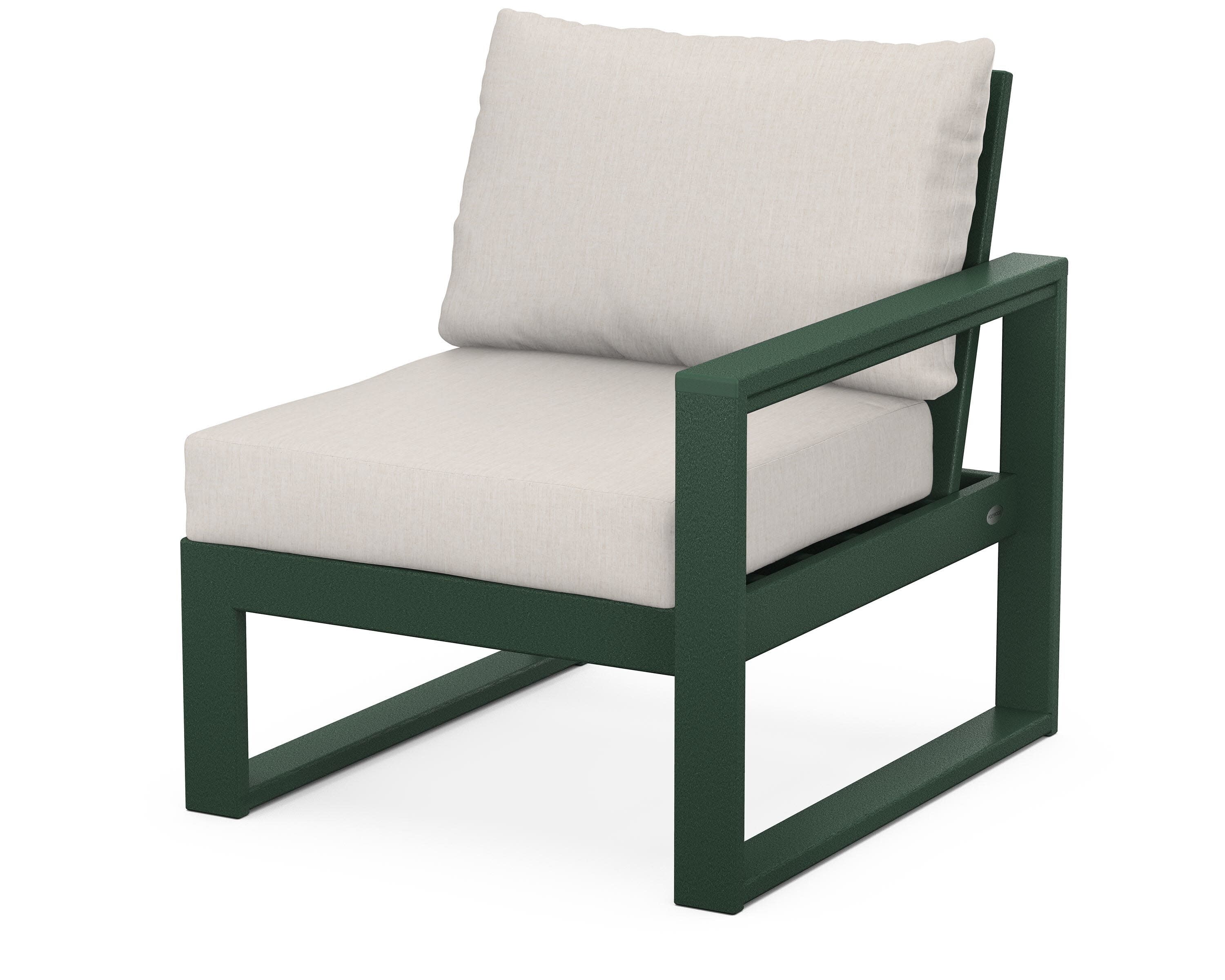 EDGE Modular Right Arm Chair in Green / Cast Ash