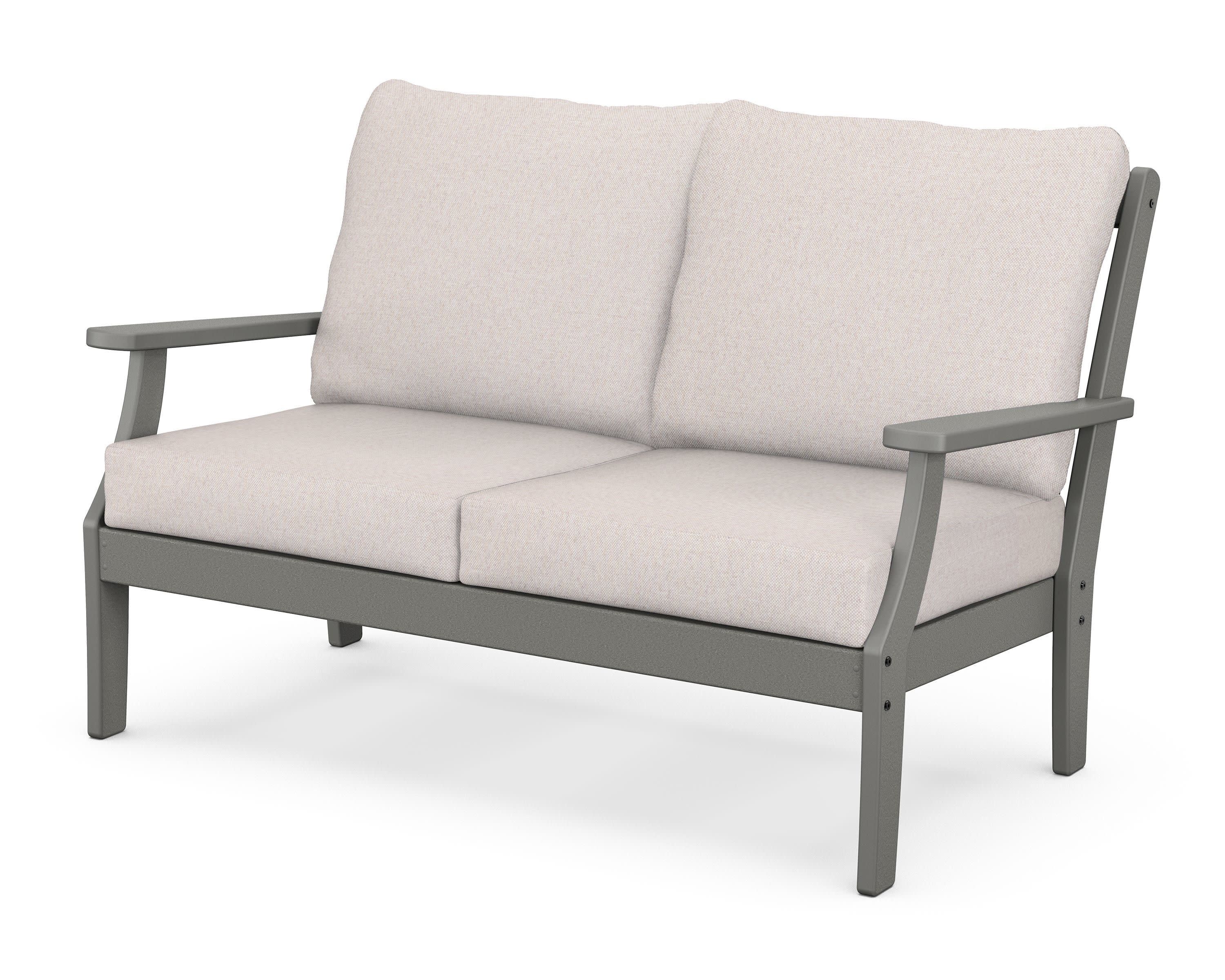 Braxton Deep Seating Loveseat in Slate Grey / Dune Burlap