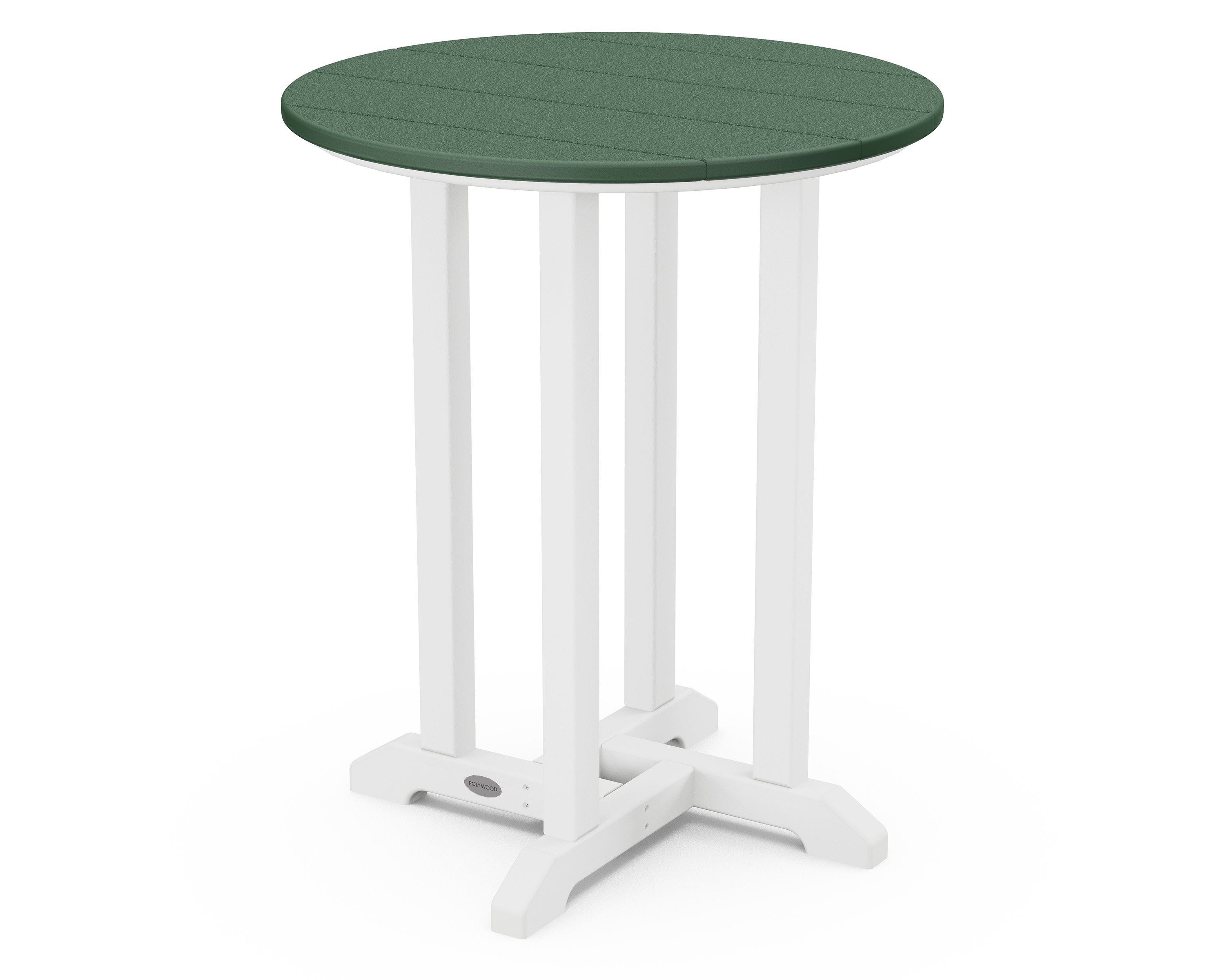 Contempo 24" Round Dining Table in White / Green