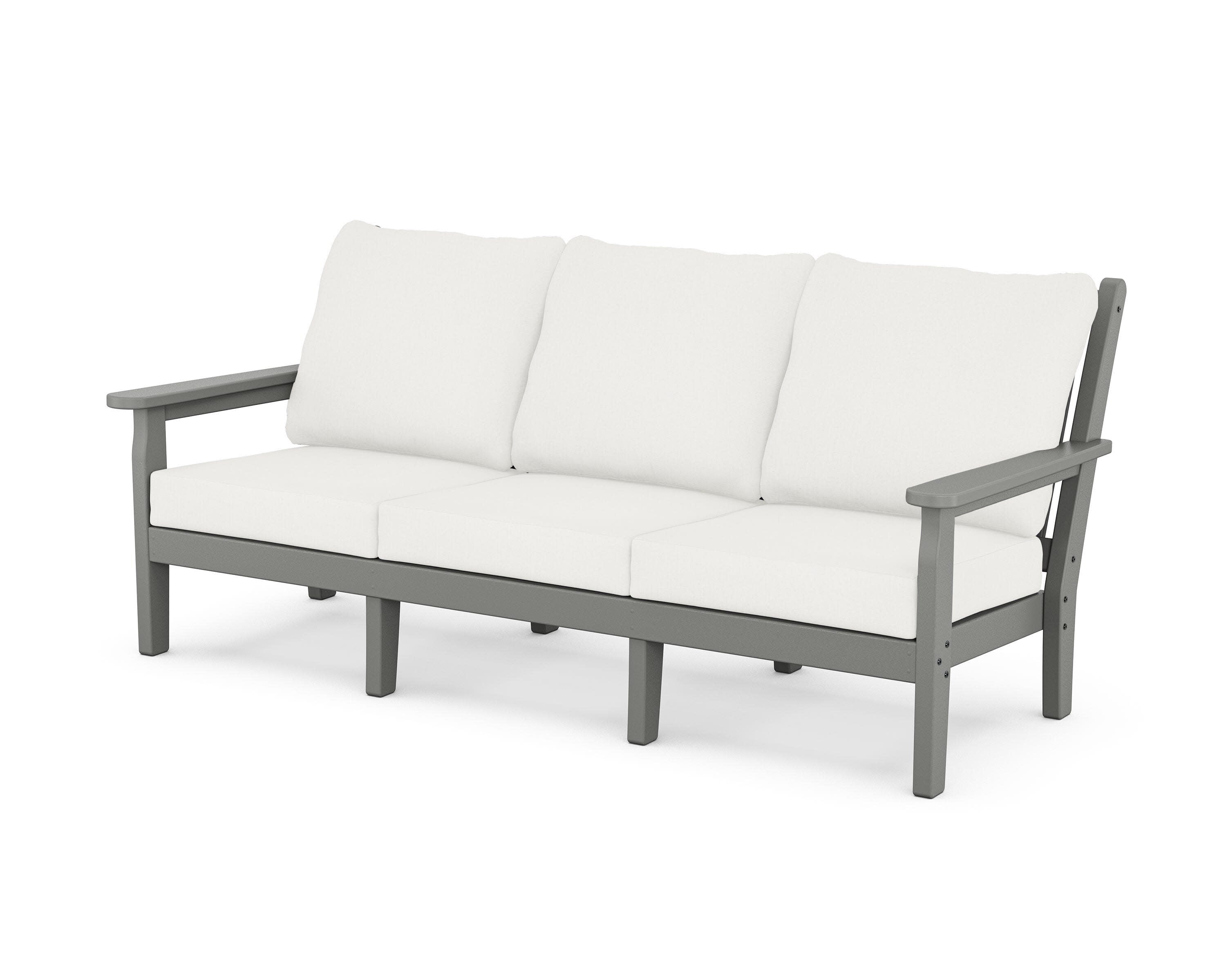 Chippendale Deep Seating Sofa in Slate Grey / Natural Linen