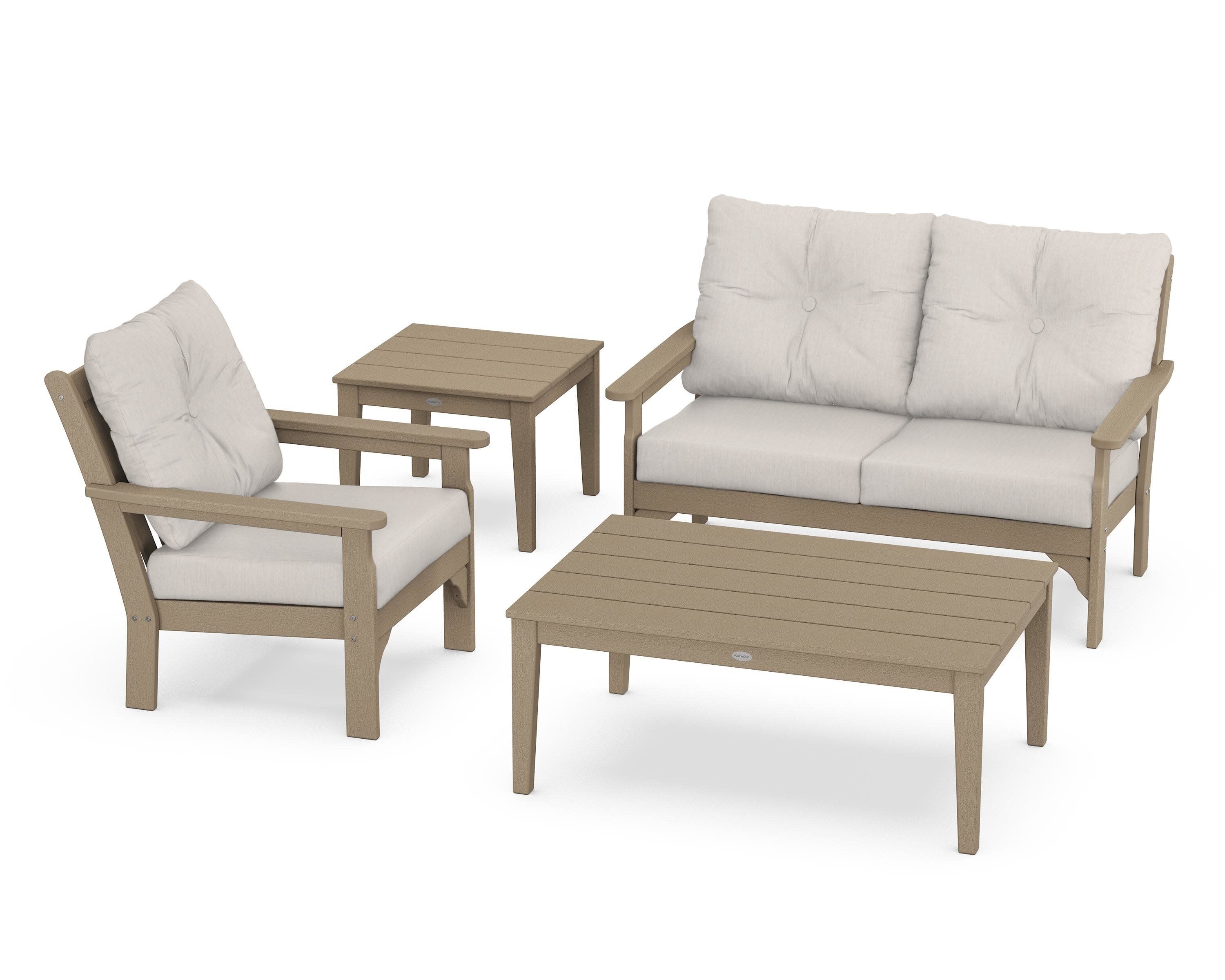 Vineyard 4-Piece Deep Seating Set in Vintage Sahara / Cast Ash