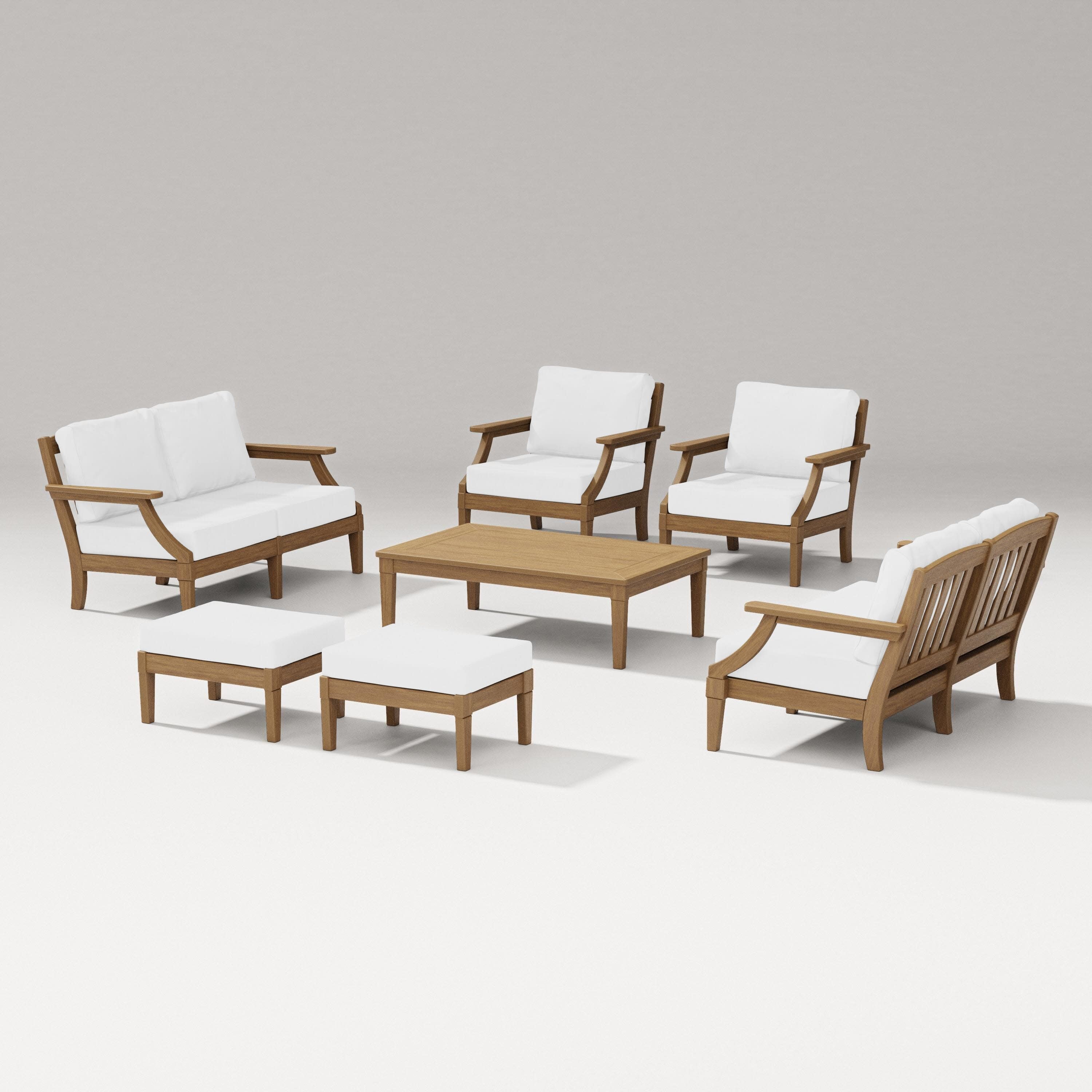 Estate 7-Piece Lounge Loveseat Set in Natural / Natural