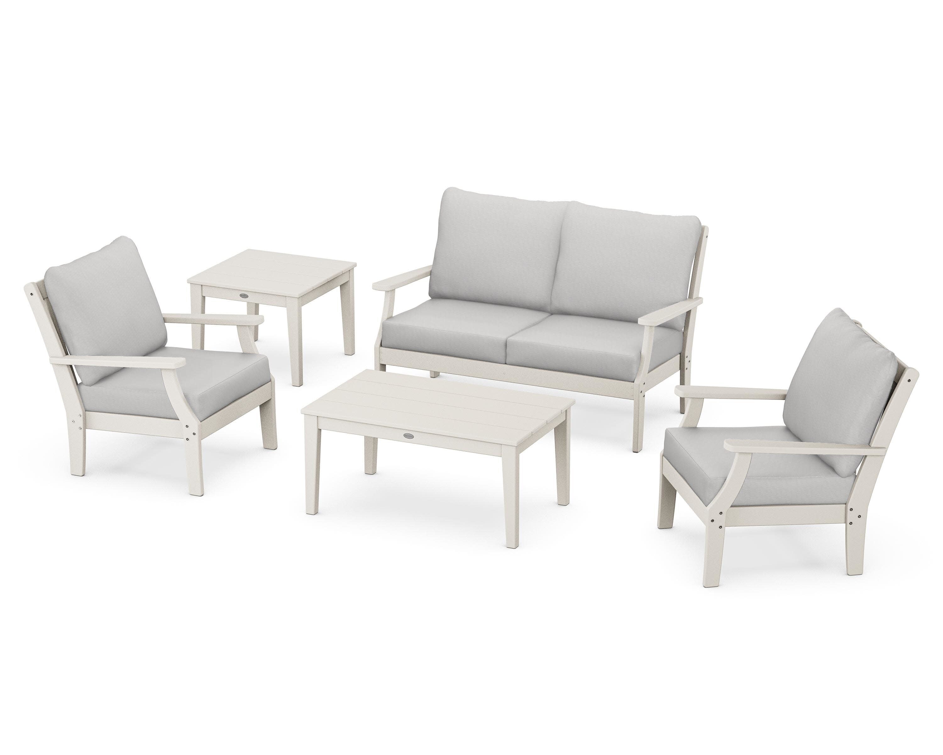 Braxton 5-Piece Deep Seating Set in Sand / Diamond in the Rough