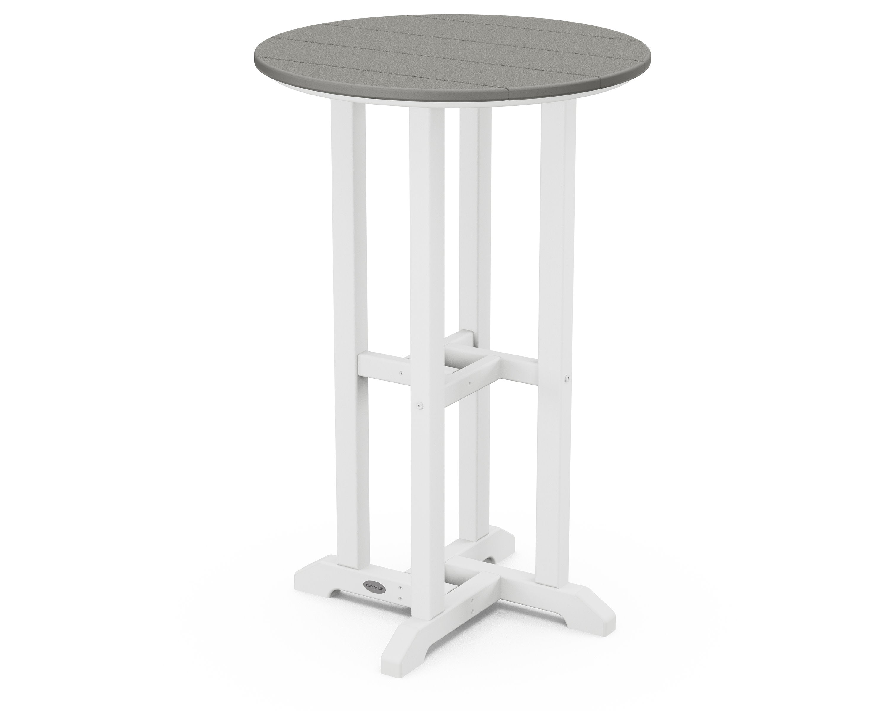 Contempo 24" Round Counter Table in White / Slate Grey