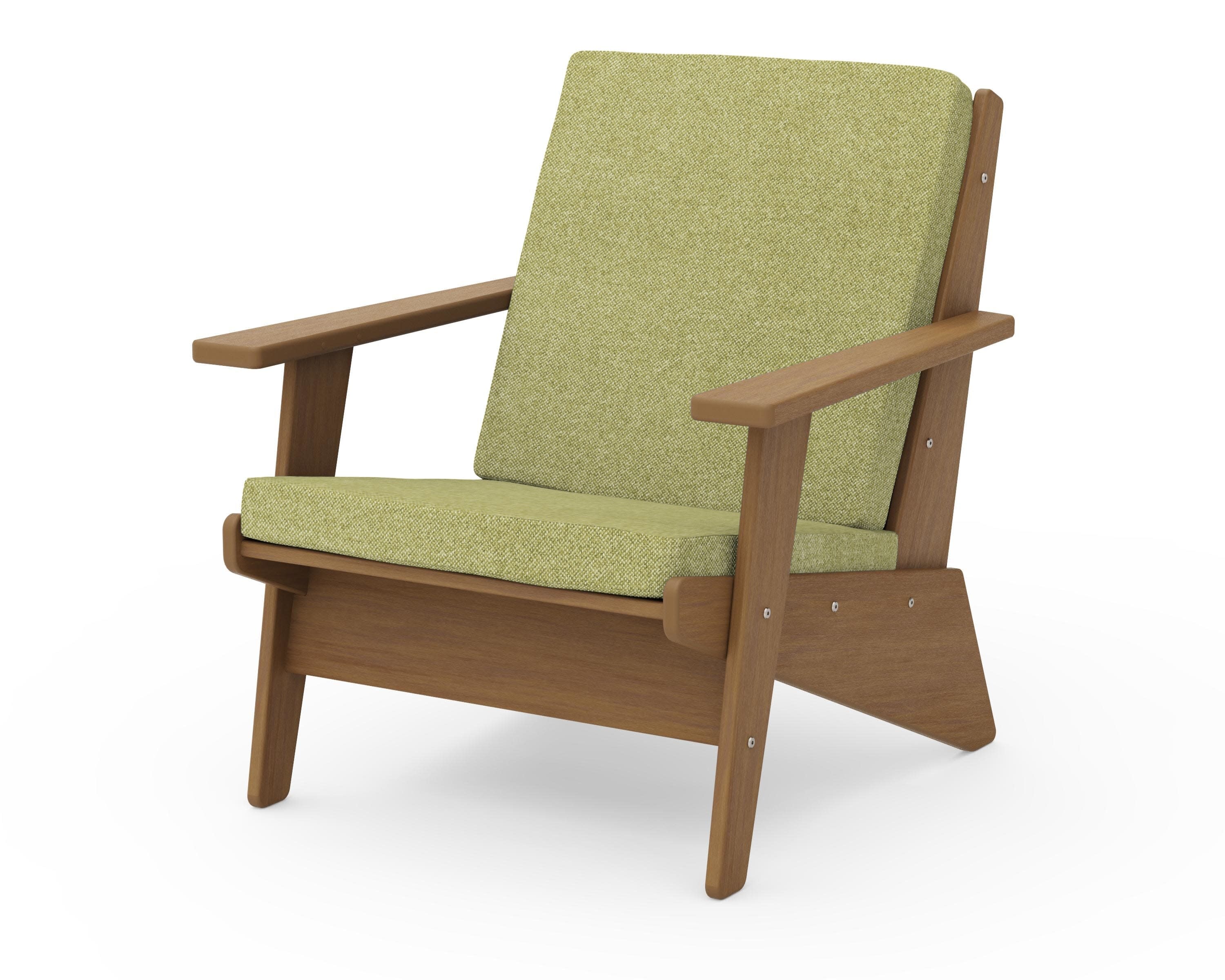 Riviera Modern Lounge Chair in Natural / Chartreuse Boucle