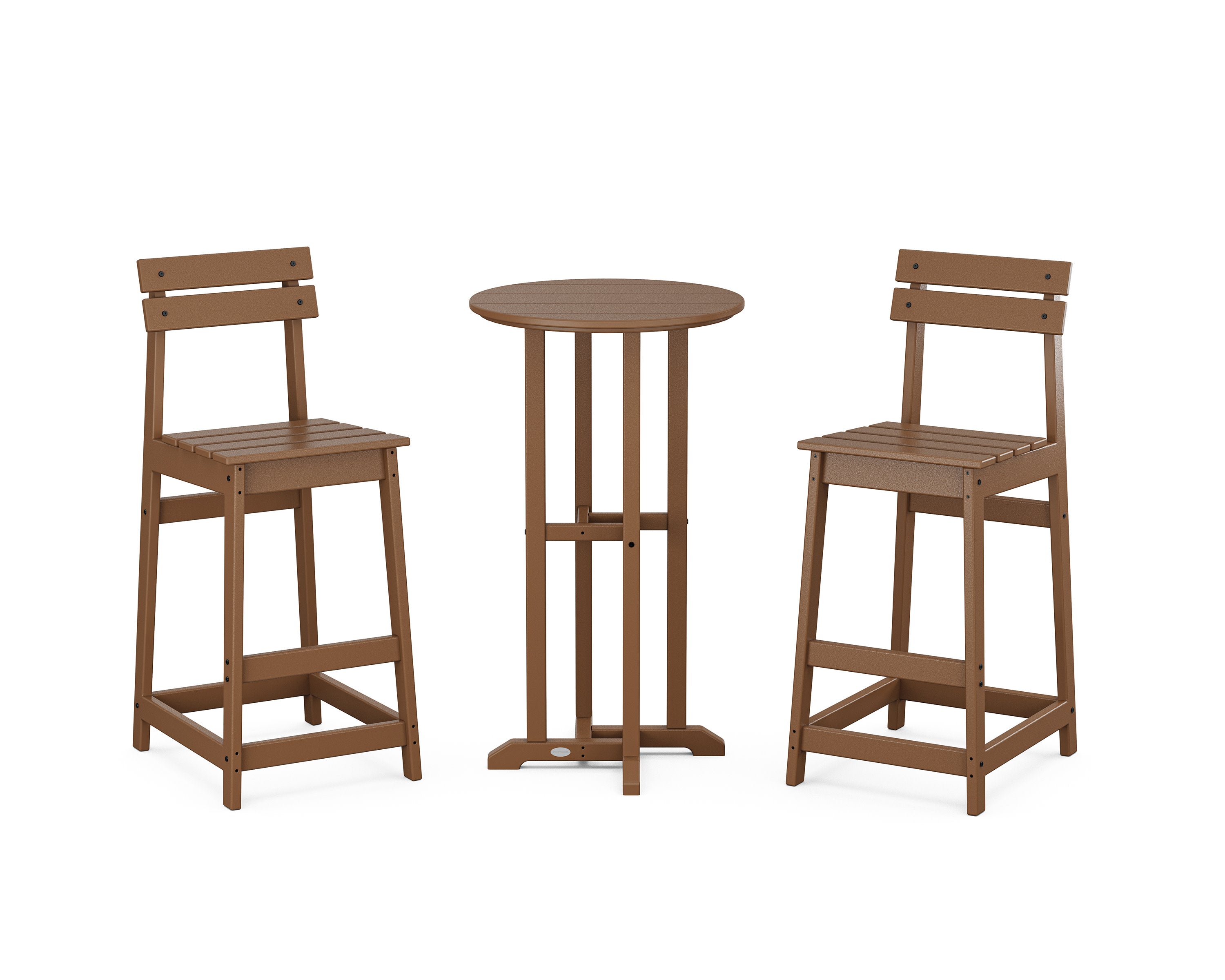 Modern Studio Plaza Bar Chair 3-Piece Bistro Set in Teak