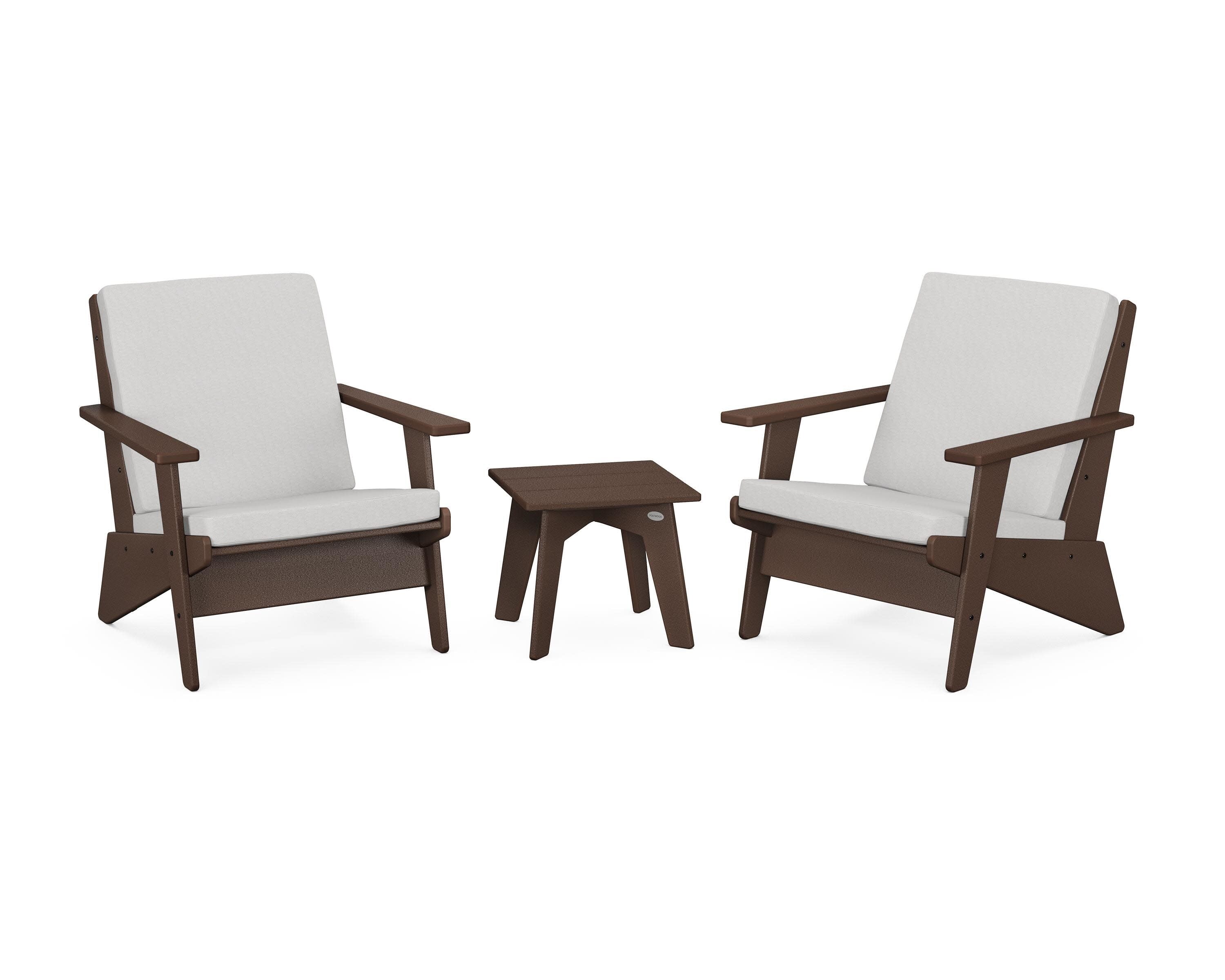 Riviera Modern Lounge 3-Piece Set in Mahogany / Diamond in the Rough