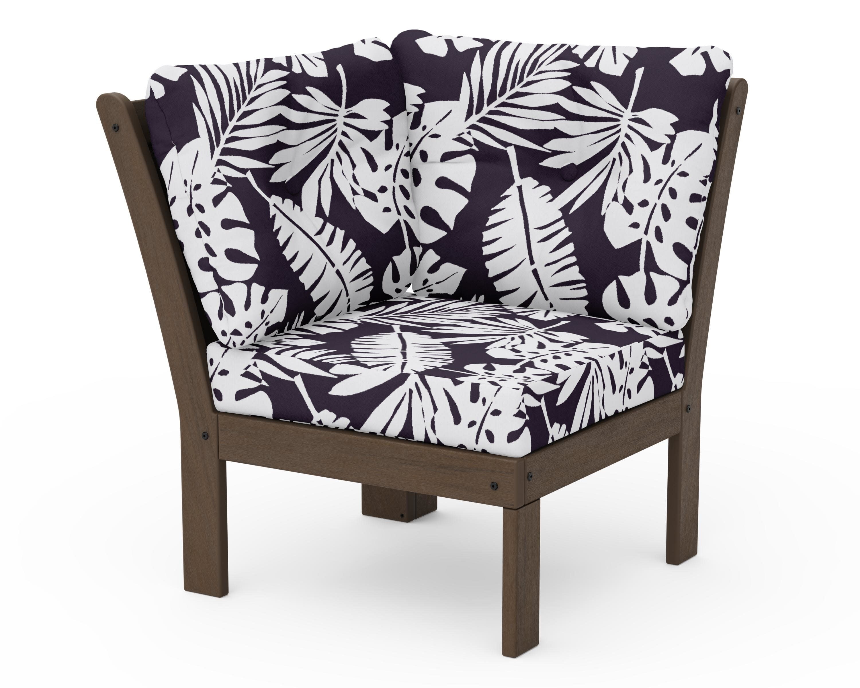 Vineyard Modular Corner Chair in Kona / Leaf Navy