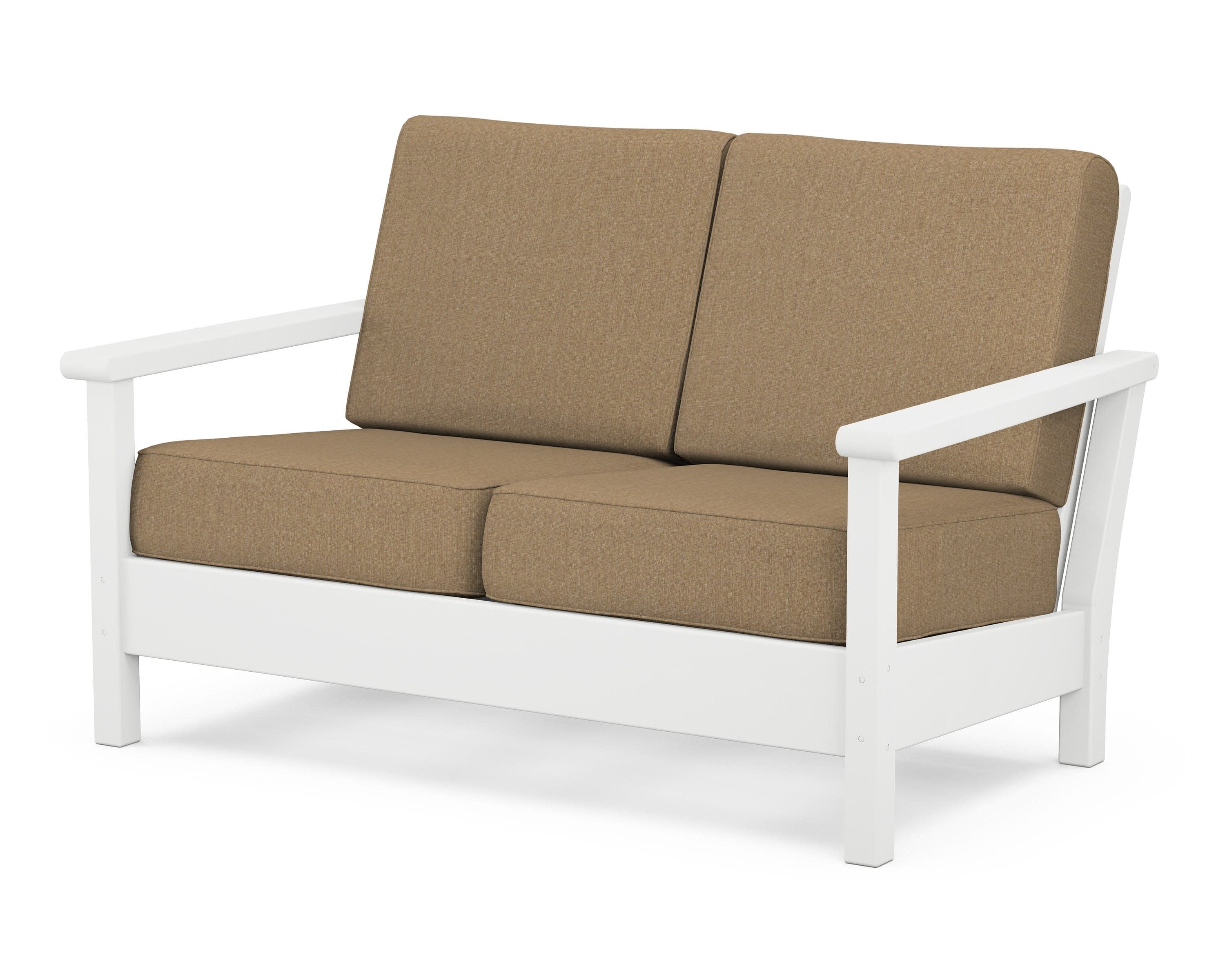 Harbour Deep Seating Loveseat in White / Sesame