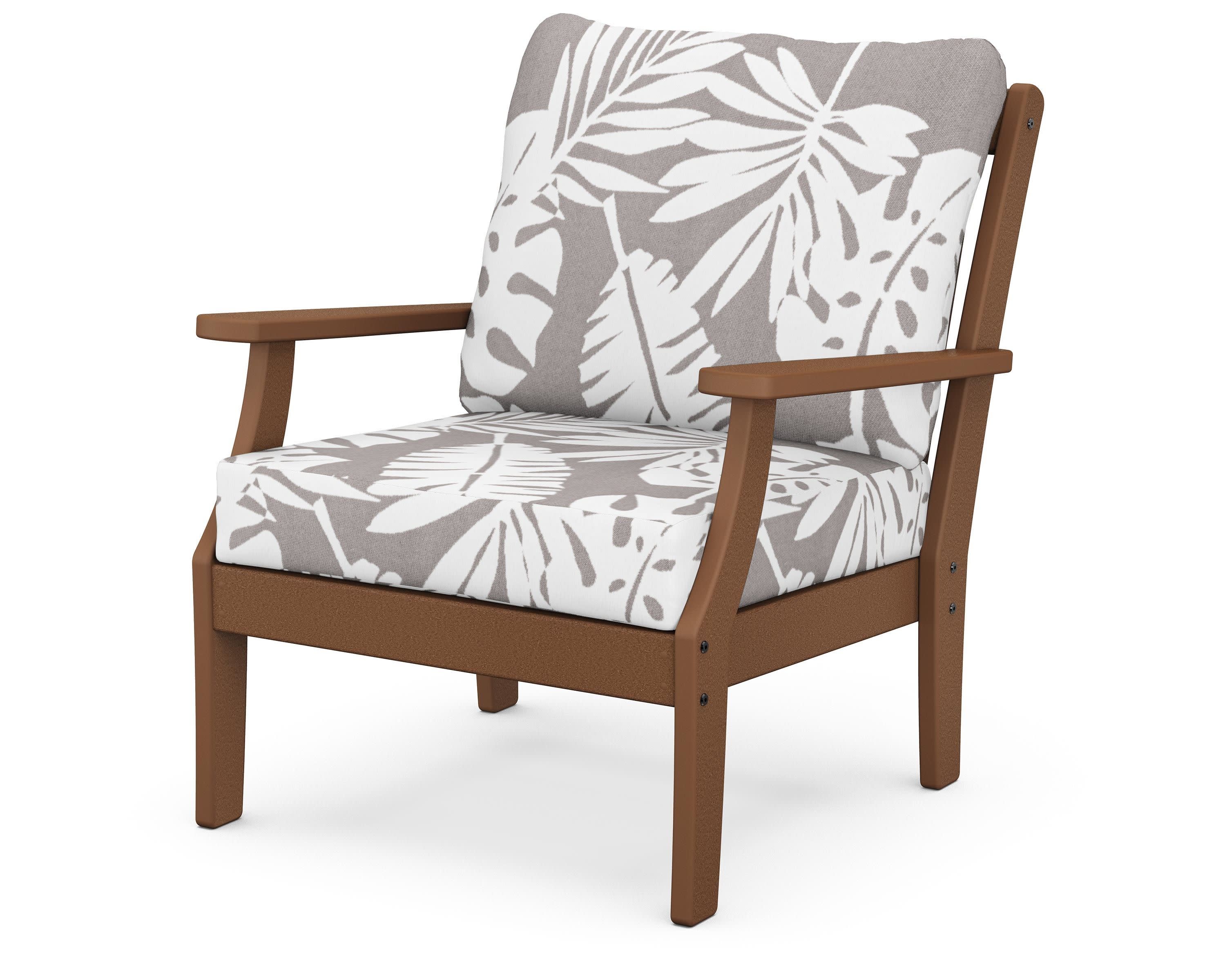 Braxton Deep Seating Chair in Teak / Leaf Grey Mist