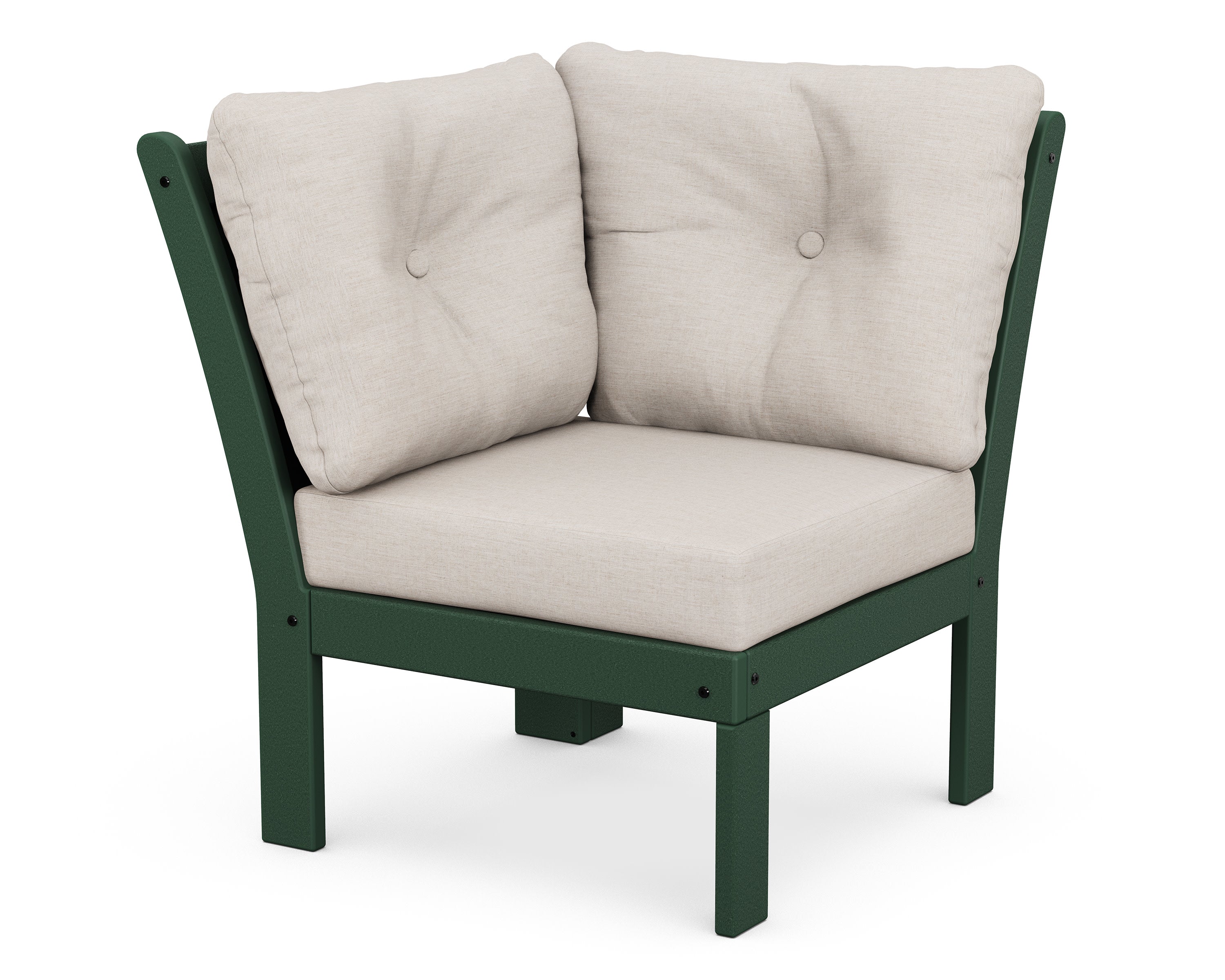 Vineyard Modular Corner Chair in Green / Cast Ash