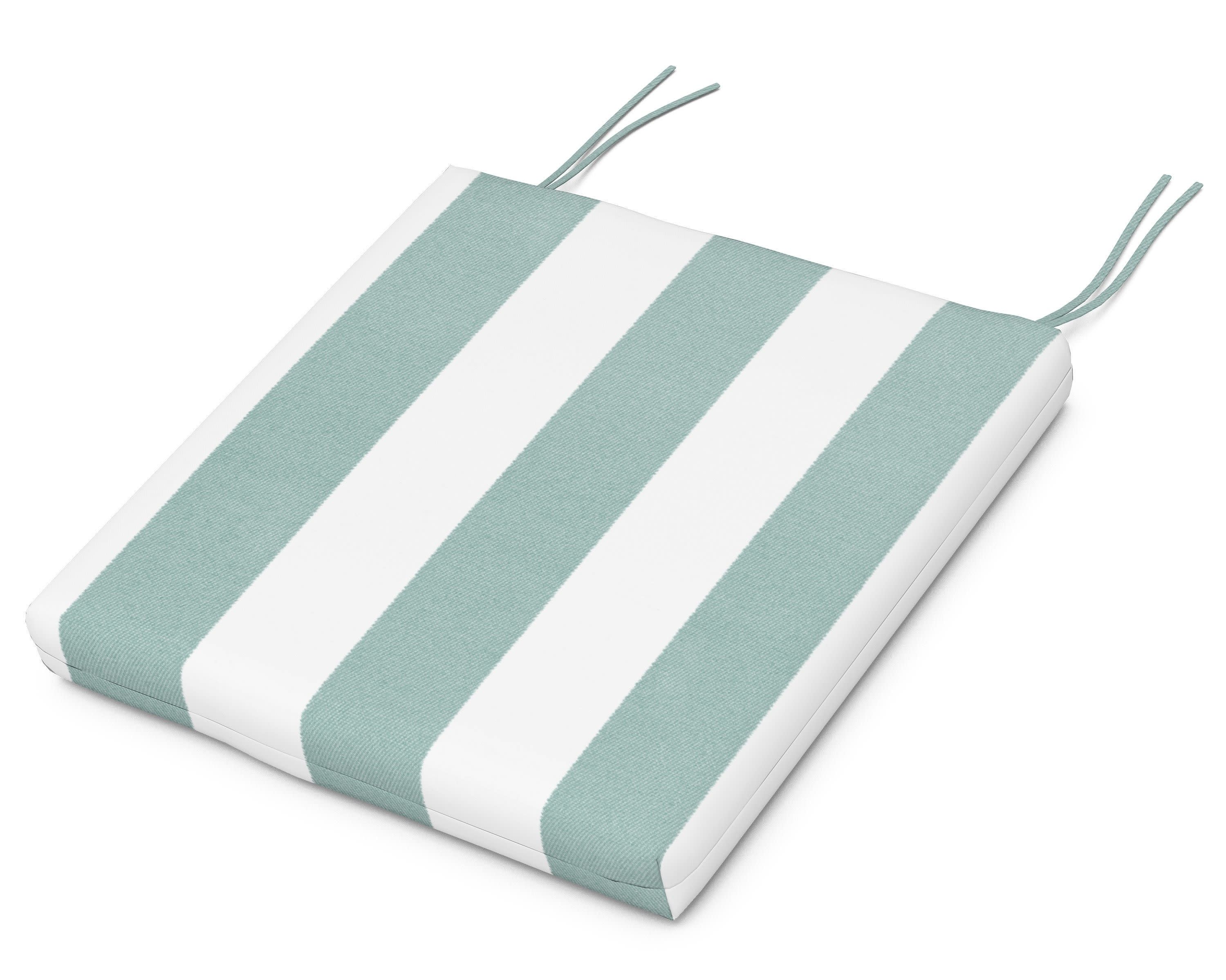 Standard Seat Cushion 17"D x 18.5"W x 2.5"H in Cabana Stripe Glacier Spa