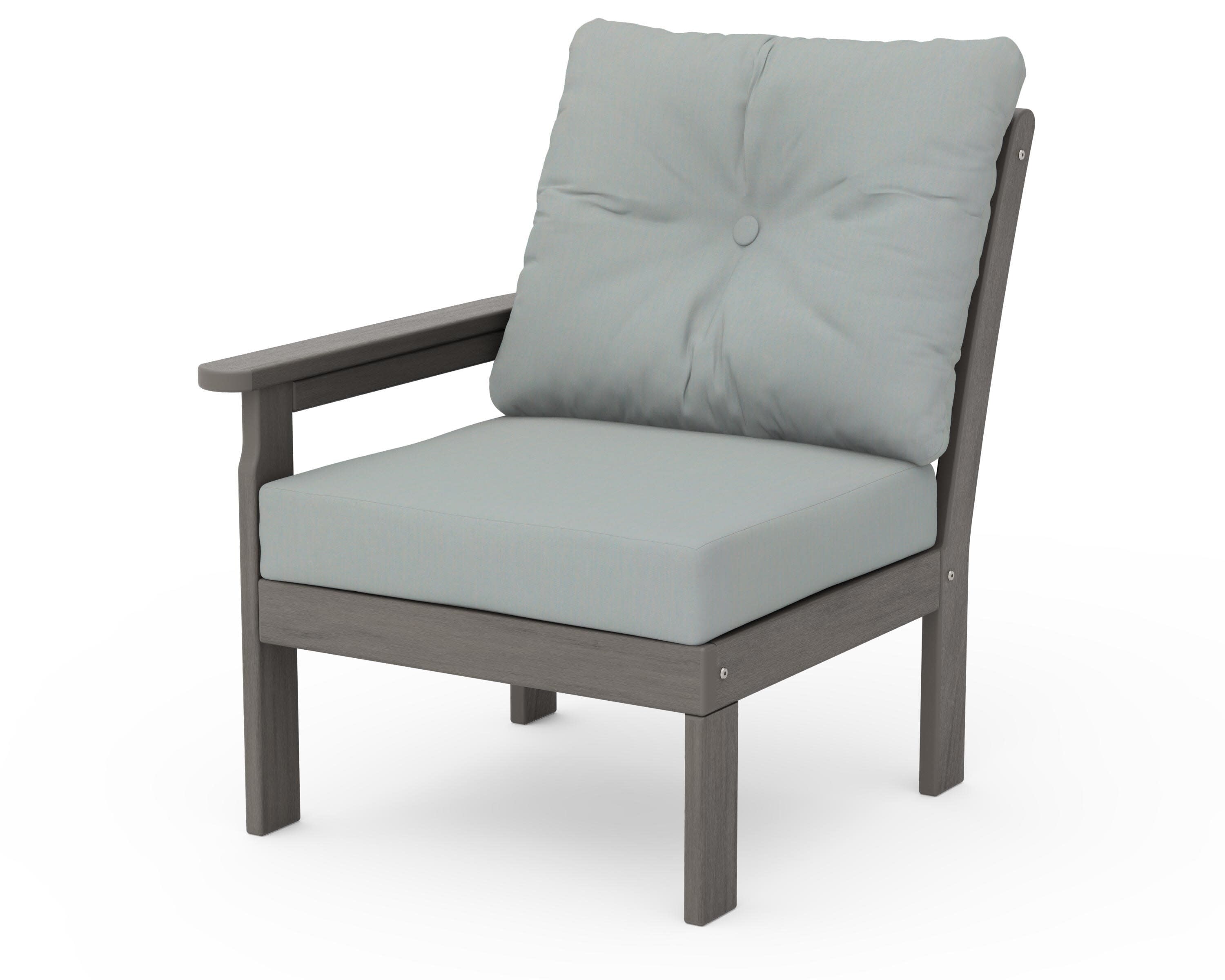 Vineyard Modular Left Arm Chair in Driftwood / Spa