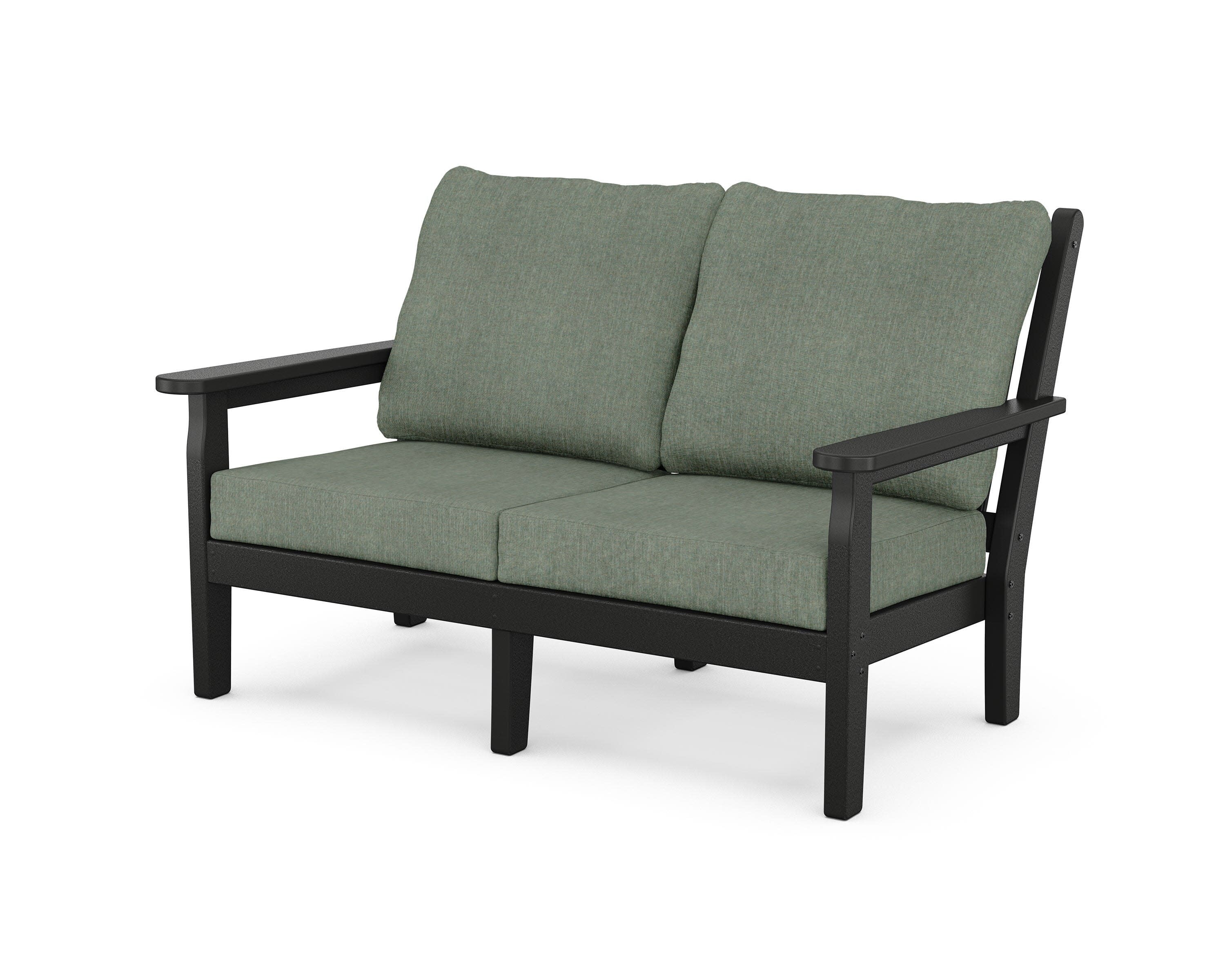Chippendale Deep Seating Loveseat in Black / Cast Sage