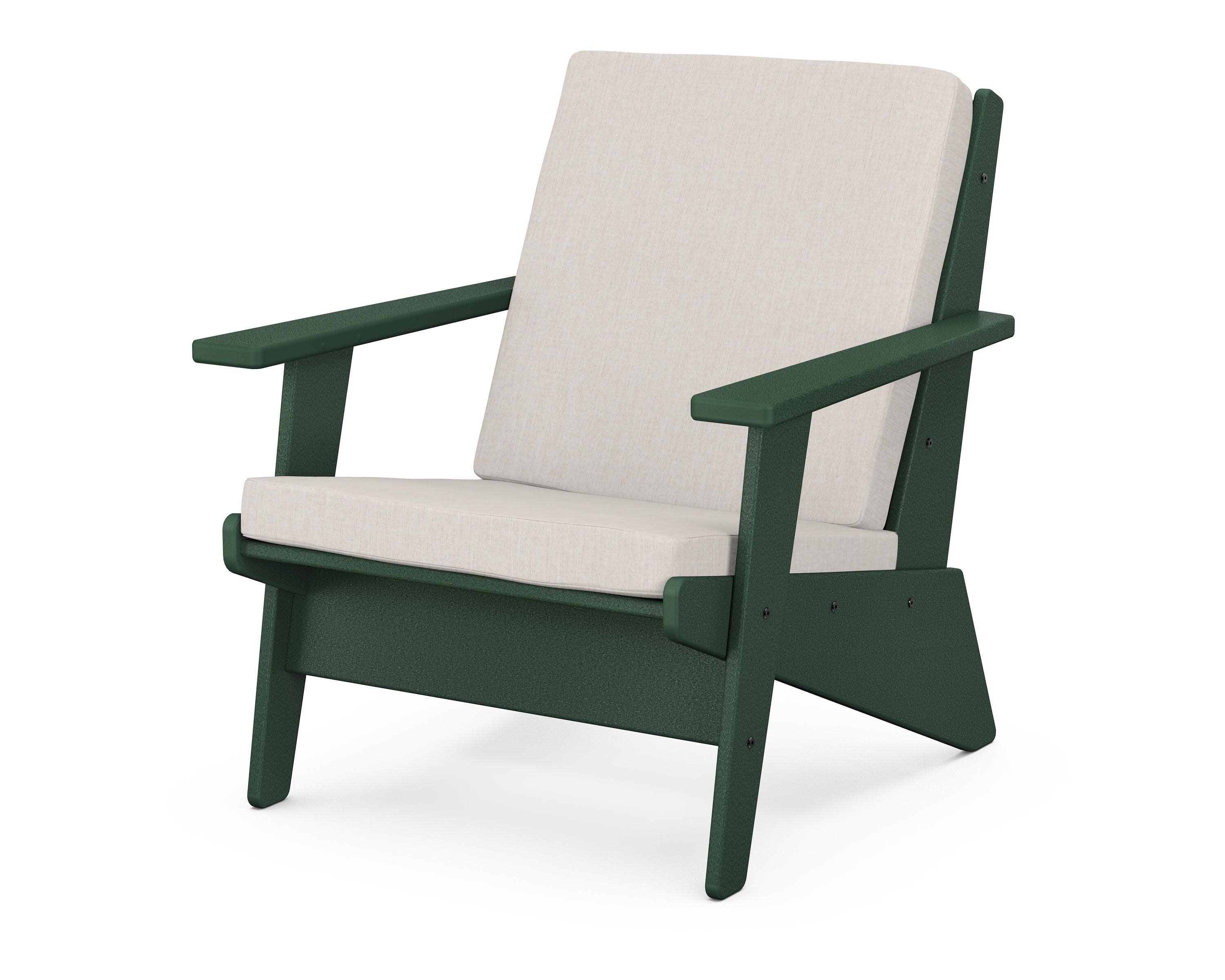 Riviera Modern Lounge Chair in Green / Cast Ash