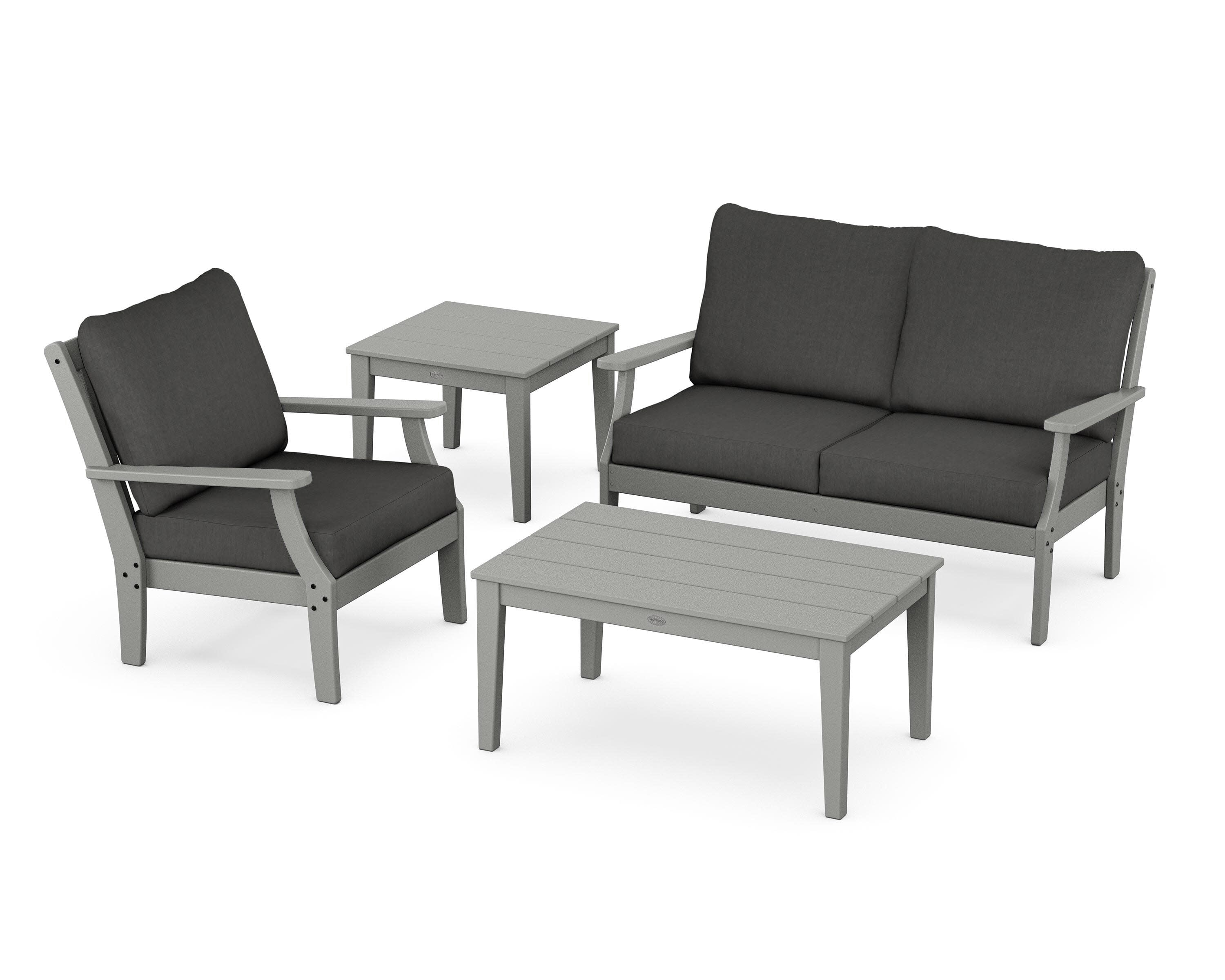 Braxton 4-Piece Deep Seating Set in Slate Grey / Spectrum Carbon