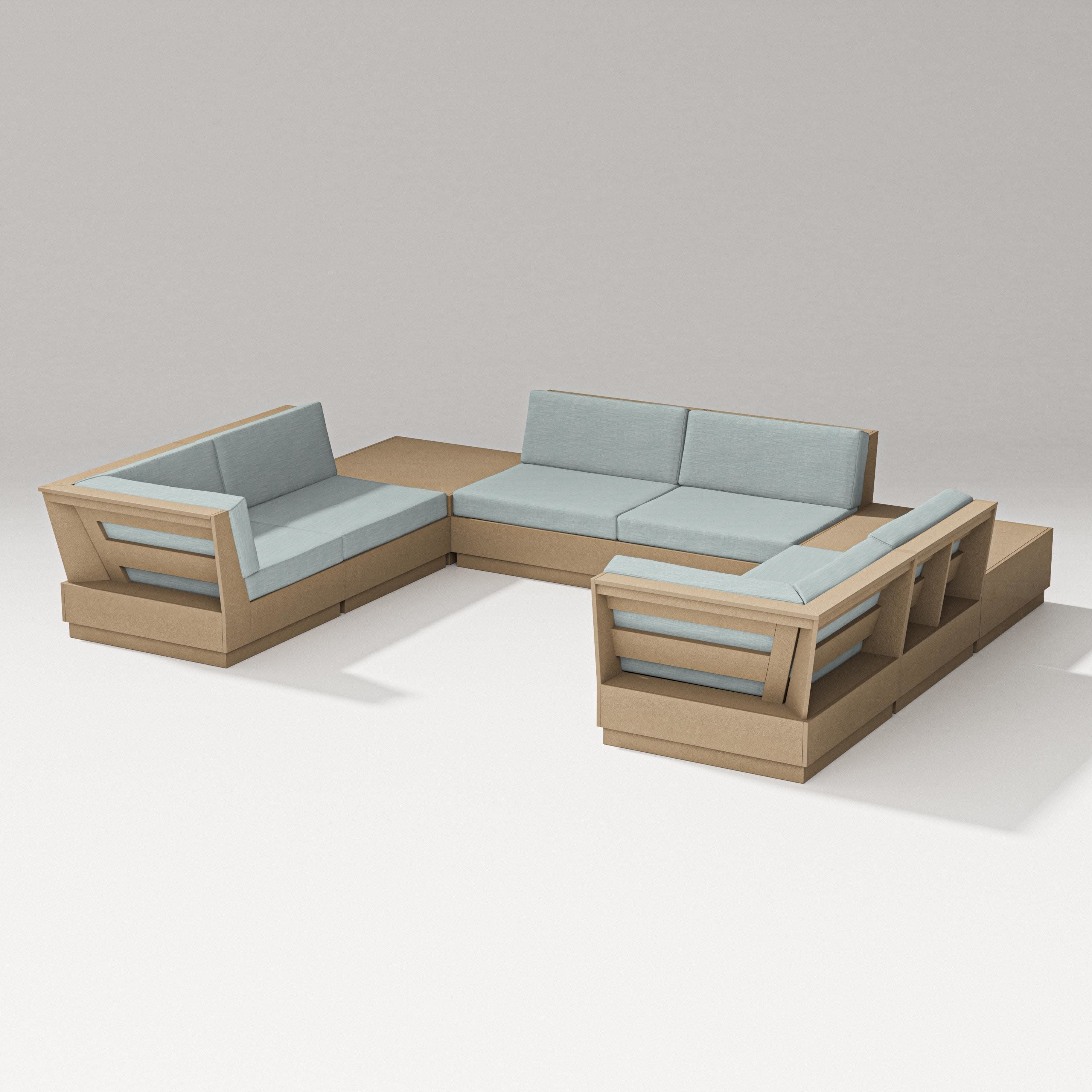 Elevate 8-Piece U-Shaped Sectional in Vintage Sahara / Soothe Mist