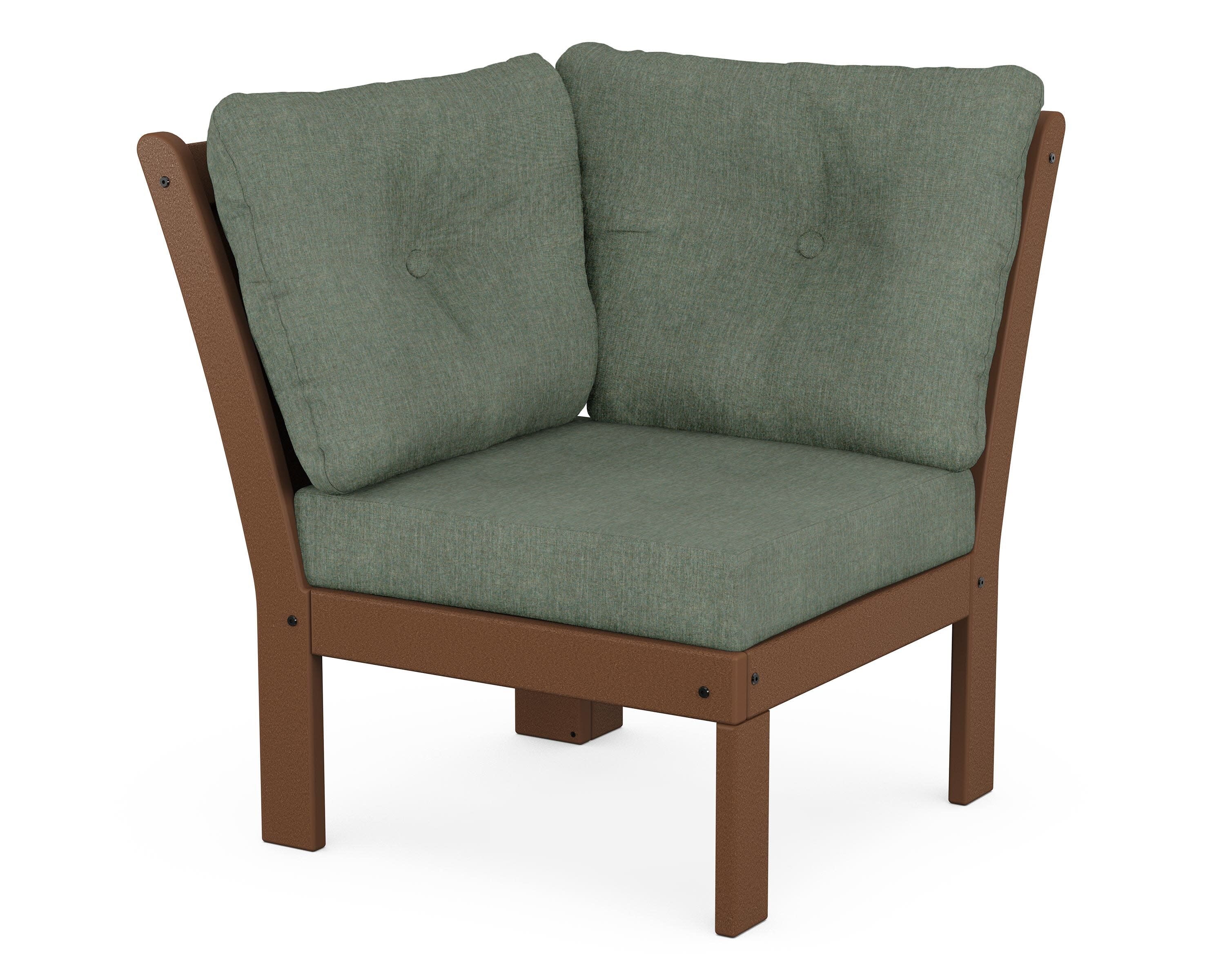Vineyard Modular Corner Chair in Teak / Cast Sage