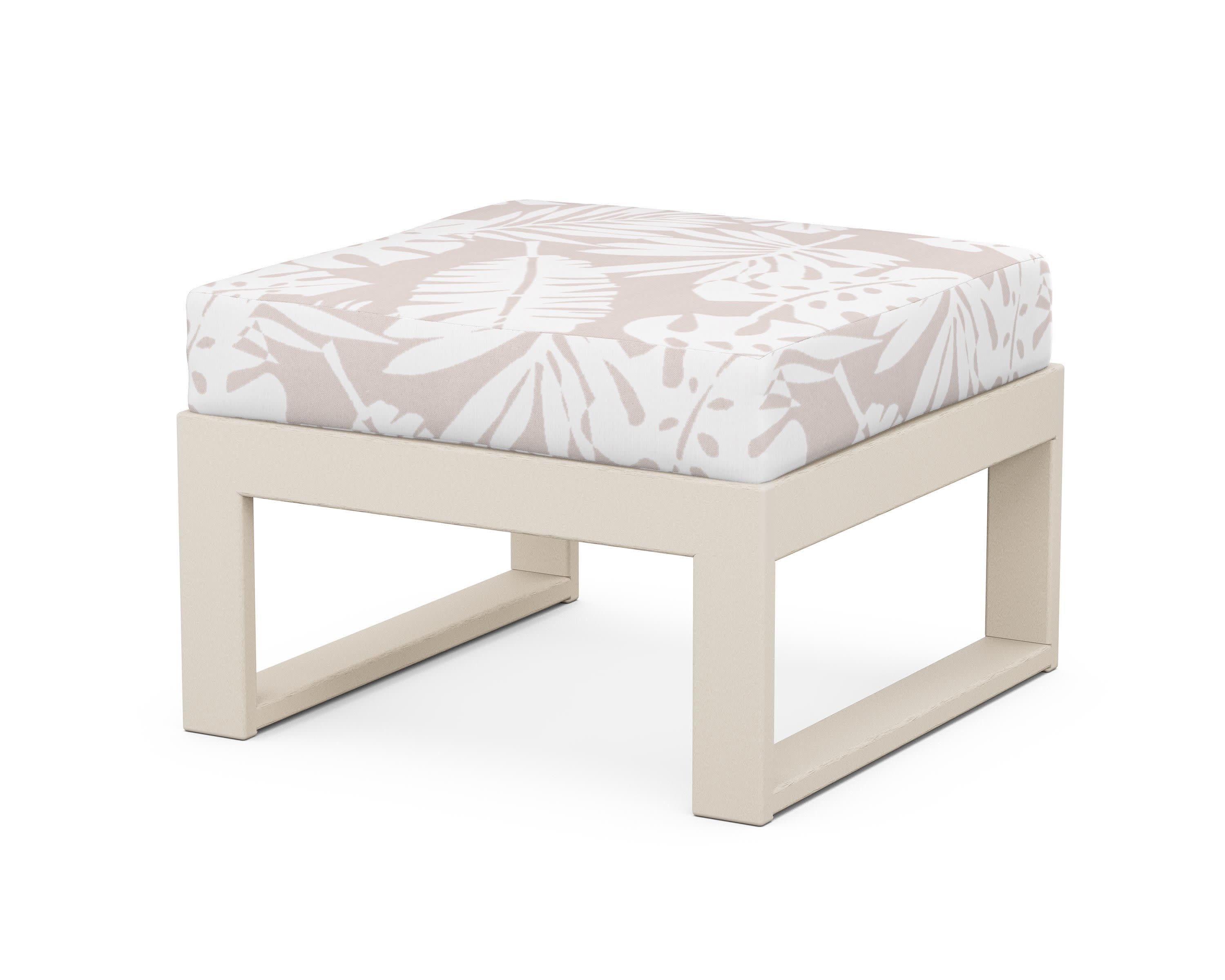 Modular Ottoman - Modern in Sand / Leaf Dune Burlap