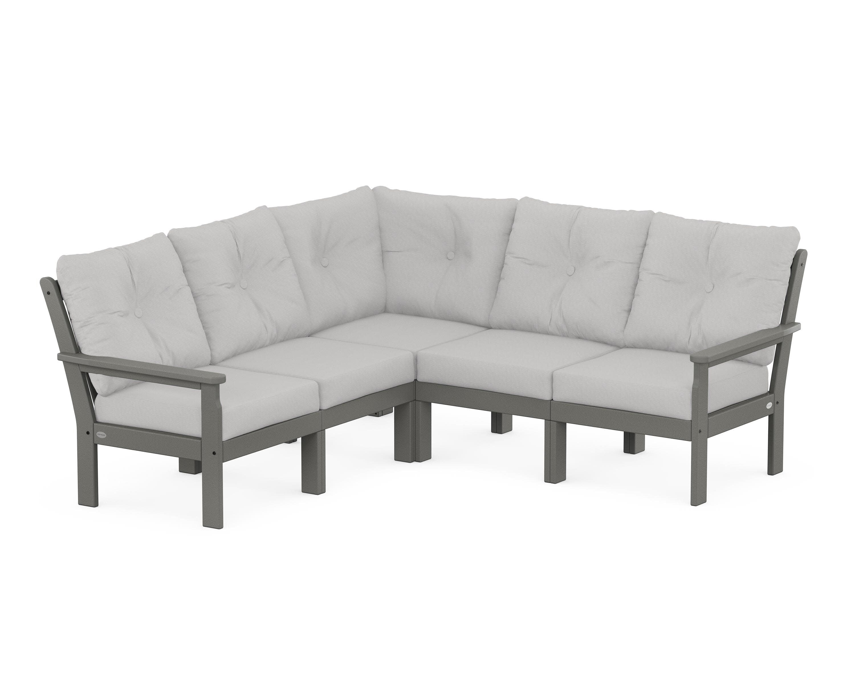 Vineyard 5-Piece Sectional in Slate Grey / Diamond in the Rough