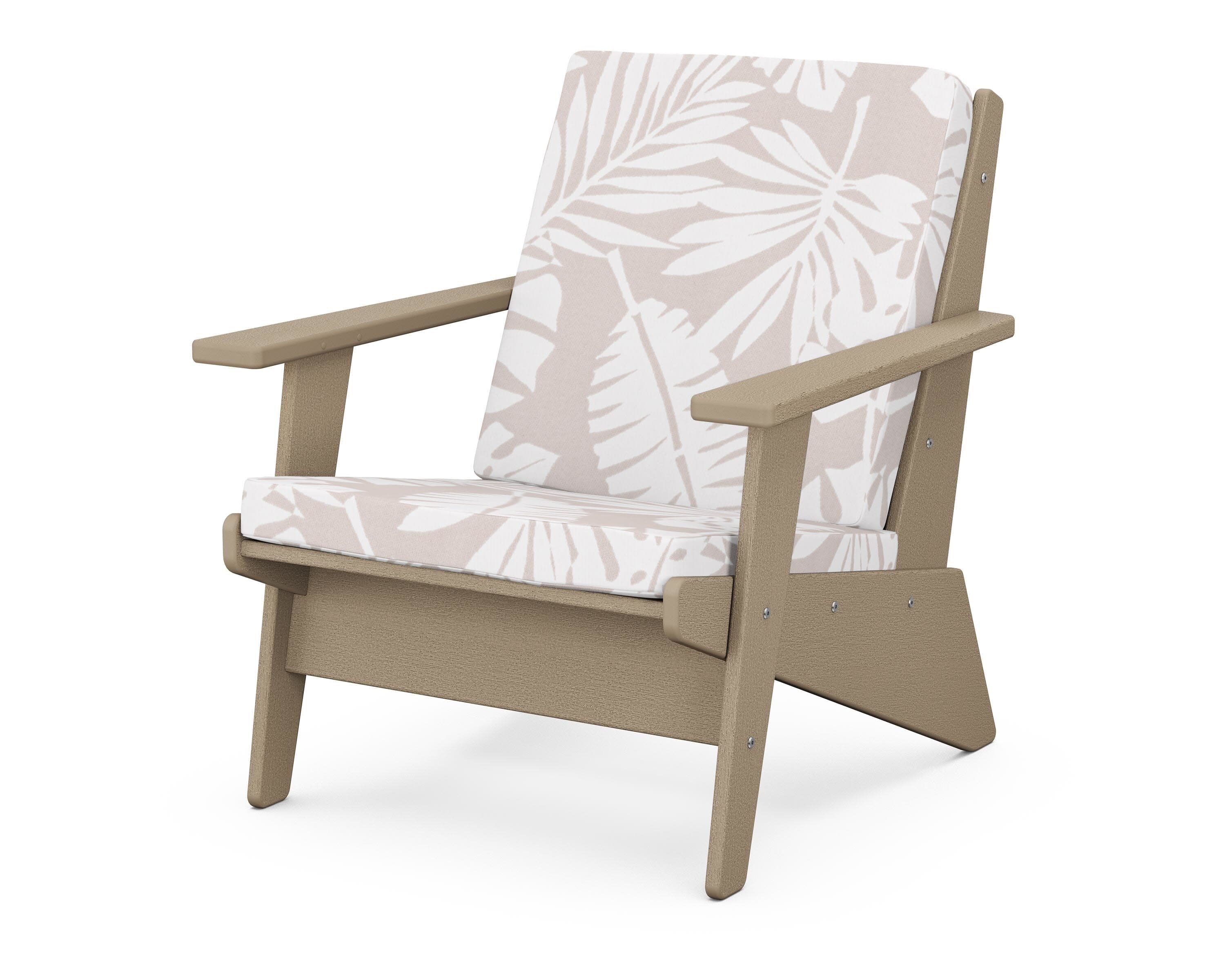 Riviera Modern Lounge Chair in Vintage Sahara / Leaf Dune Burlap