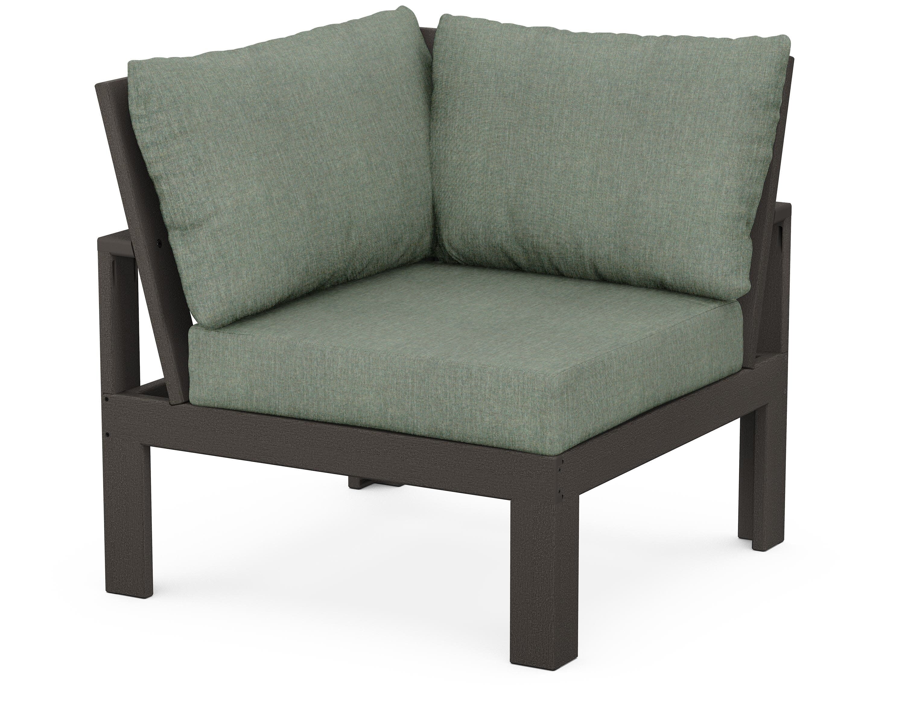 Modular Corner Chair in Vintage Coffee / Cast Sage
