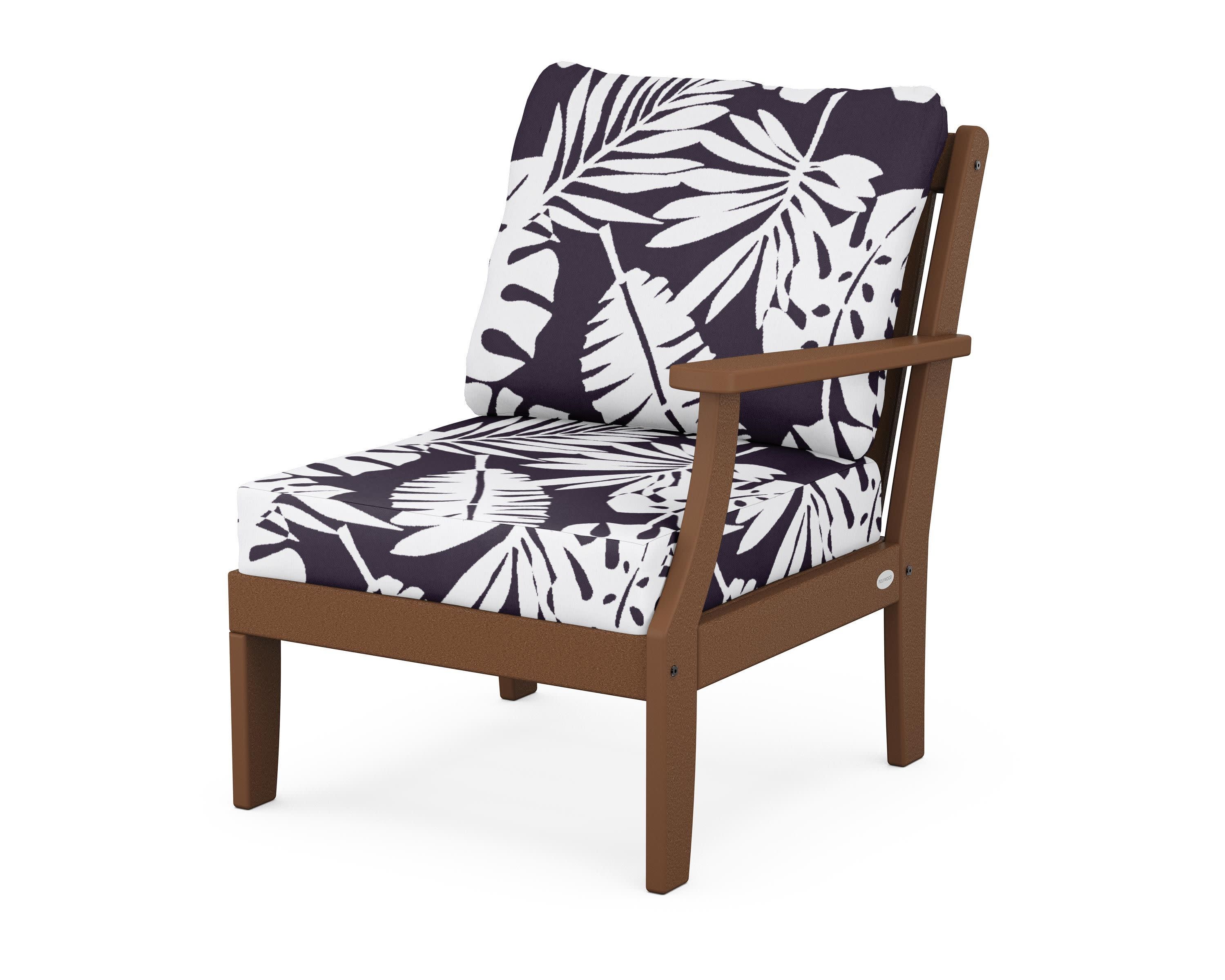 Braxton Modular Right Arm Chair in Teak / Leaf Navy