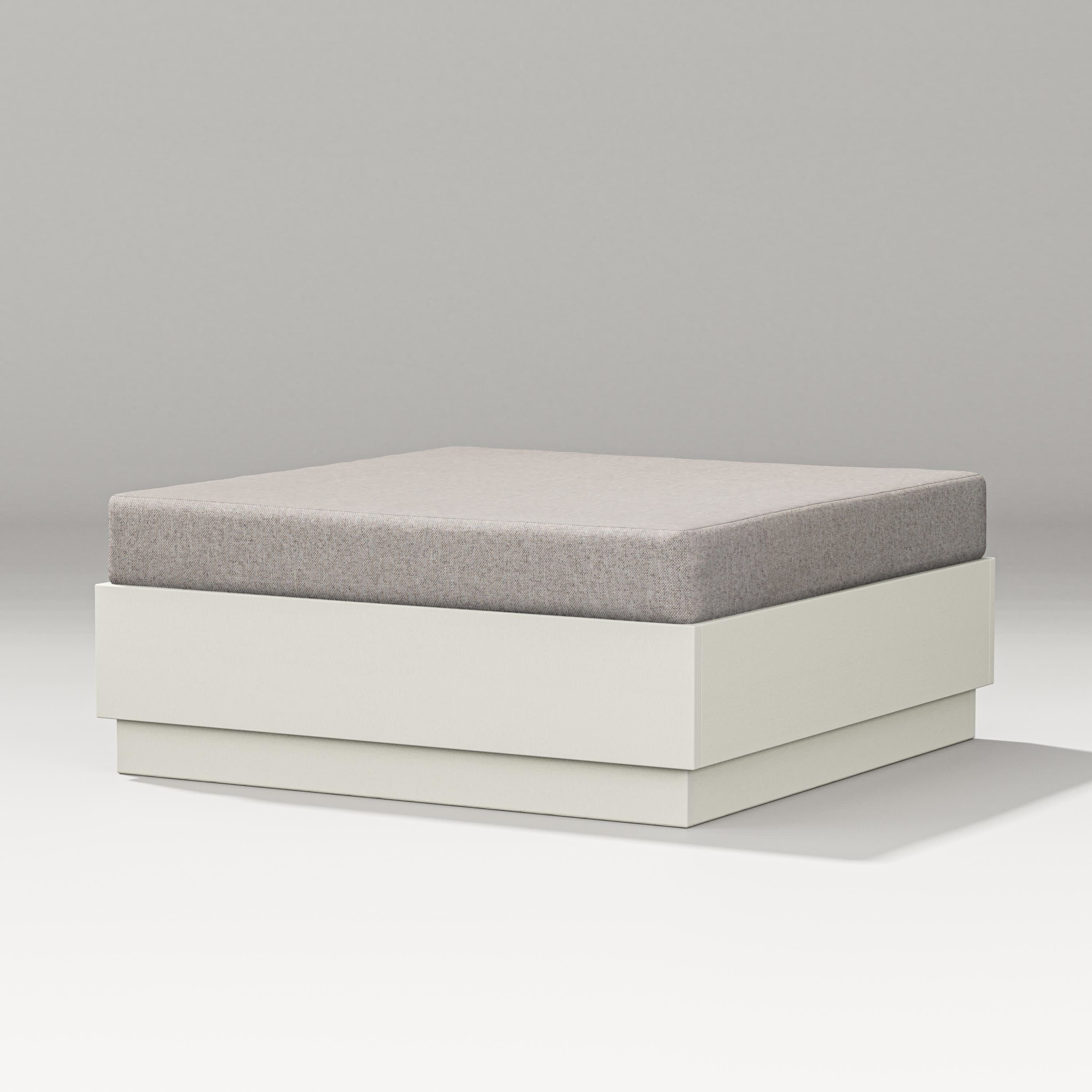 Elevate Lounge Ottoman in Vintage White / Weathered Tweed