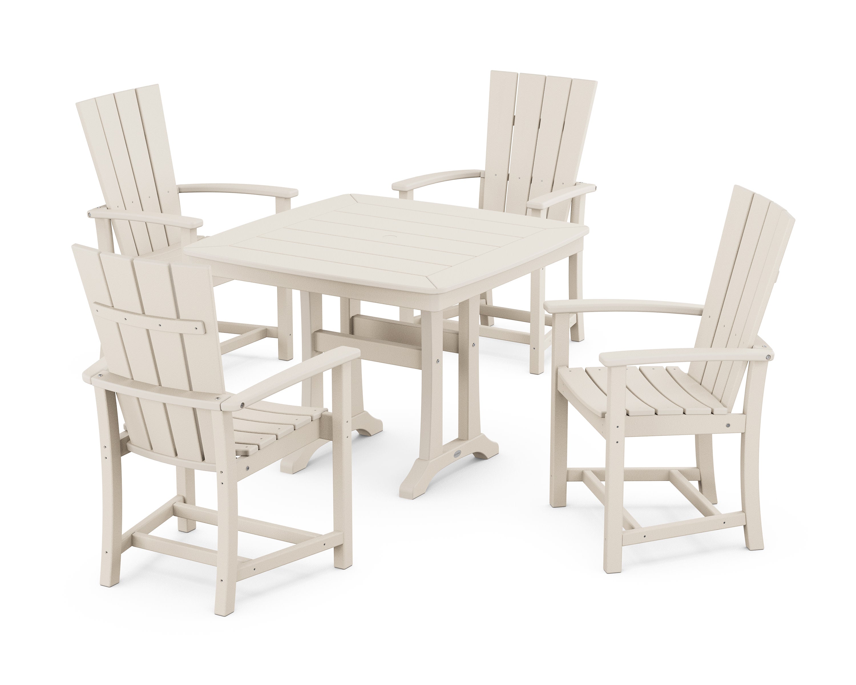 Quattro 5-Piece Dining Set with Trestle Legs in Sand
