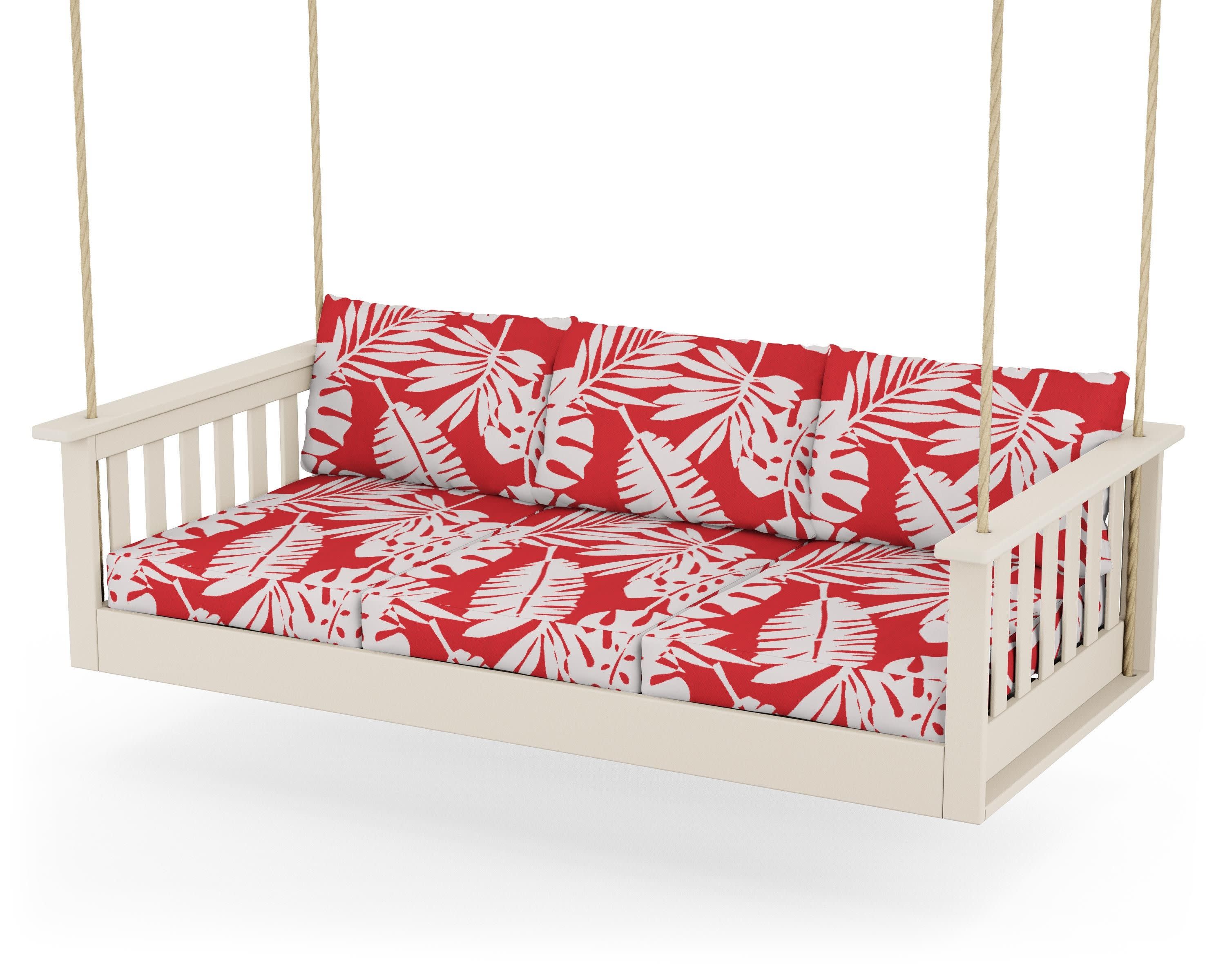 Vineyard Daybed Swing in Sand / Leaf Crimson