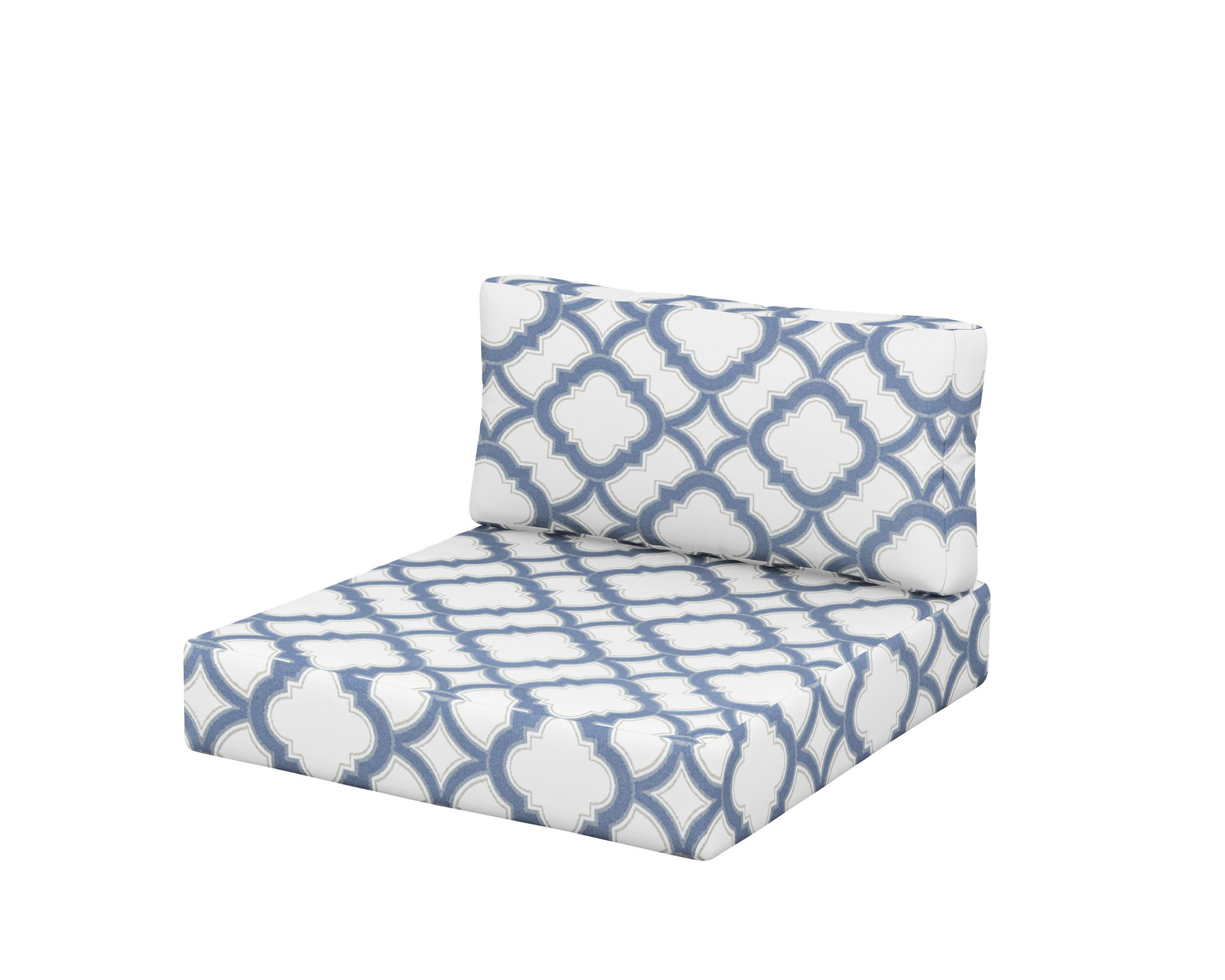 Acadia Back/Seat Cushion Set in Trellis Sky Blue