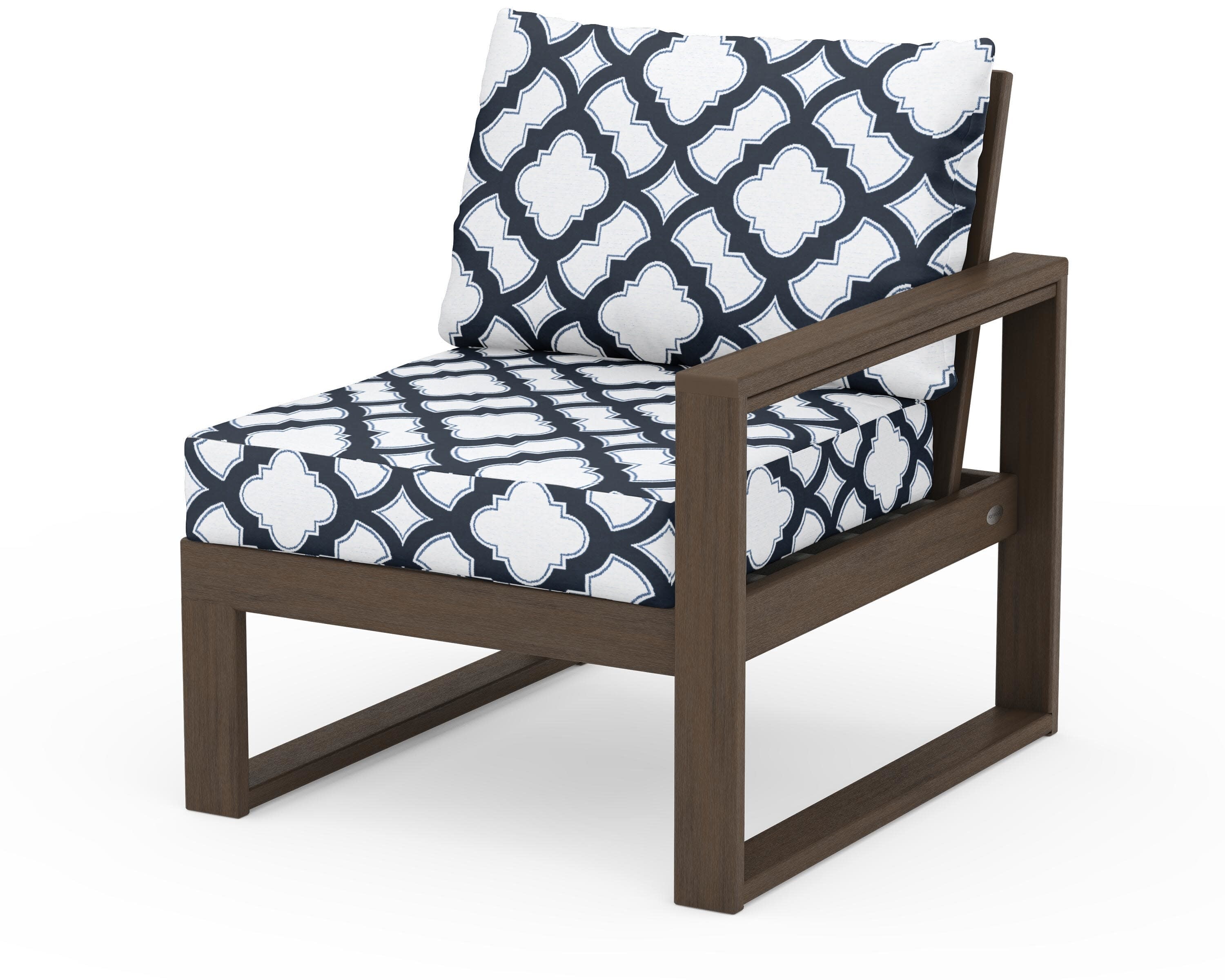 EDGE Modular Right Arm Chair in Kona / Trellis Marine Indigo