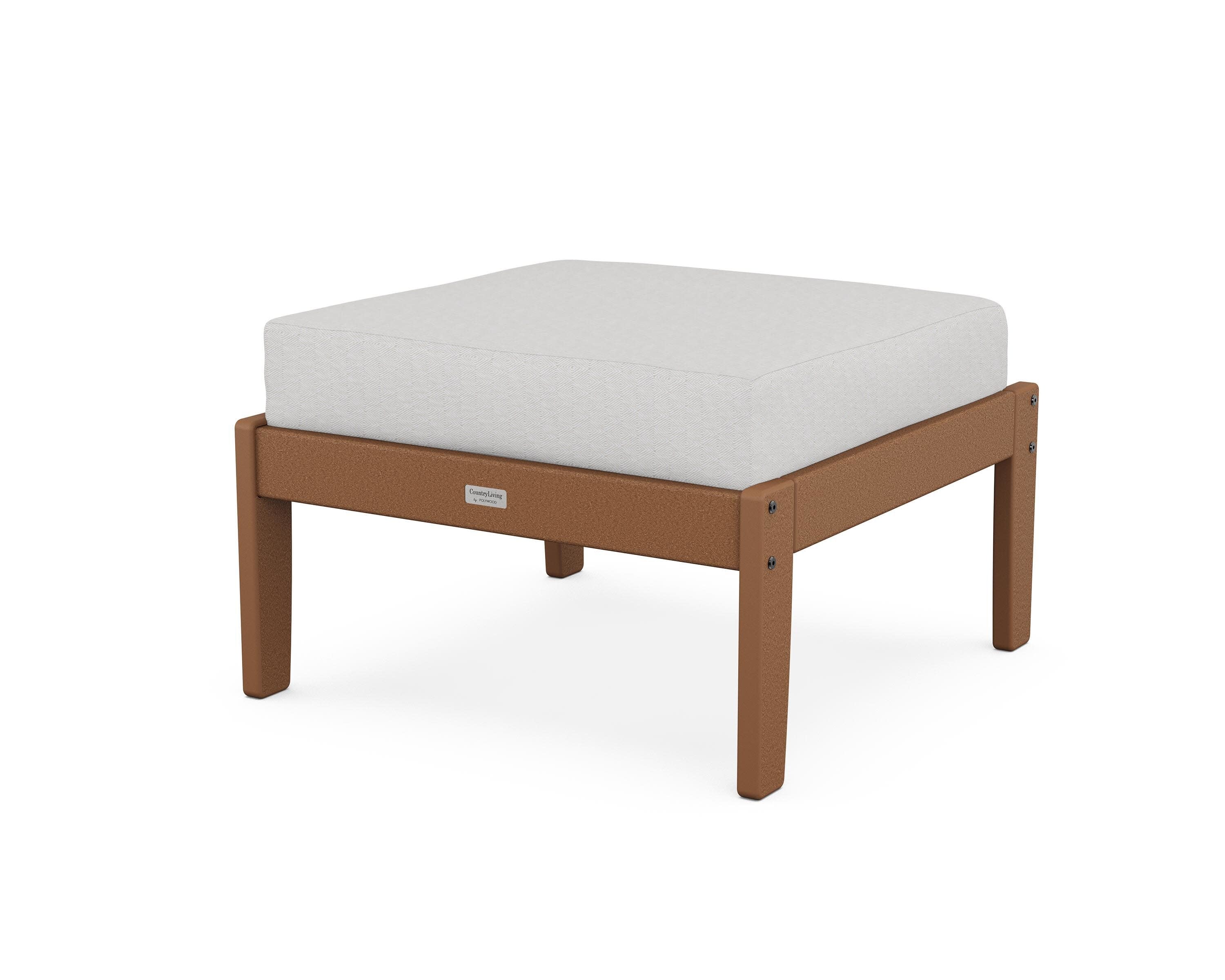 Cottage Deep Seating Ottoman in Teak / Diamond in the Rough