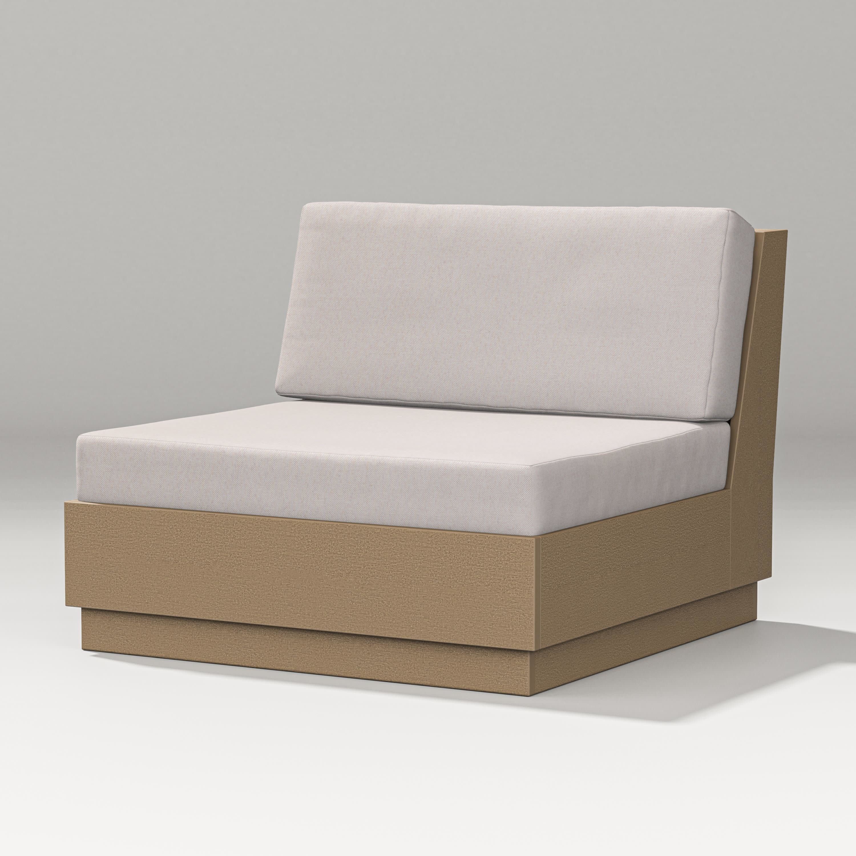 Elevate Modular Armless Chair in Vintage Sahara / Dune Burlap