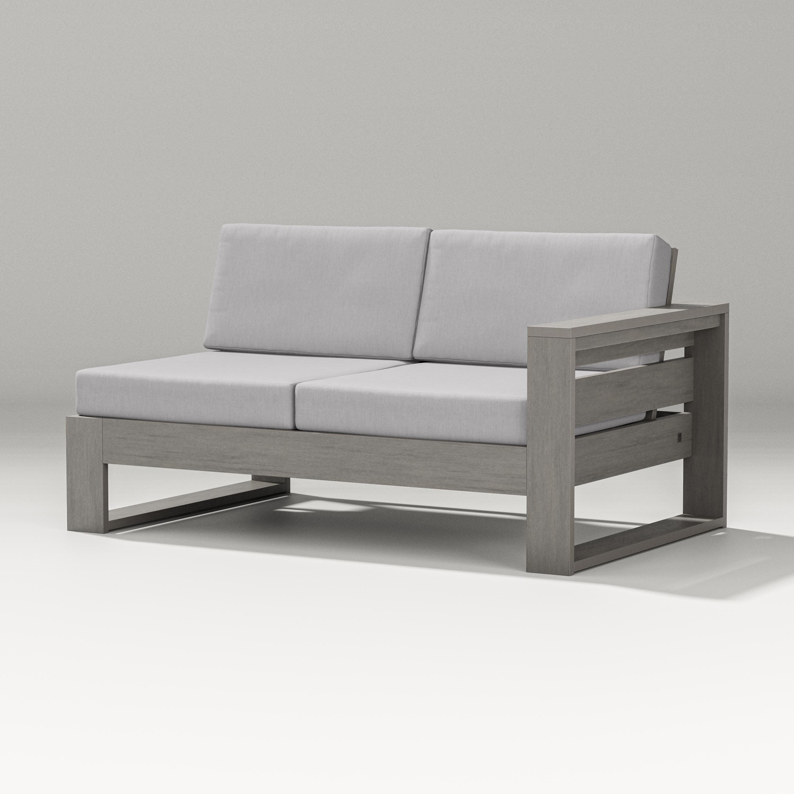 Latitude Modular Right Arm Loveseat in Driftwood / Granite