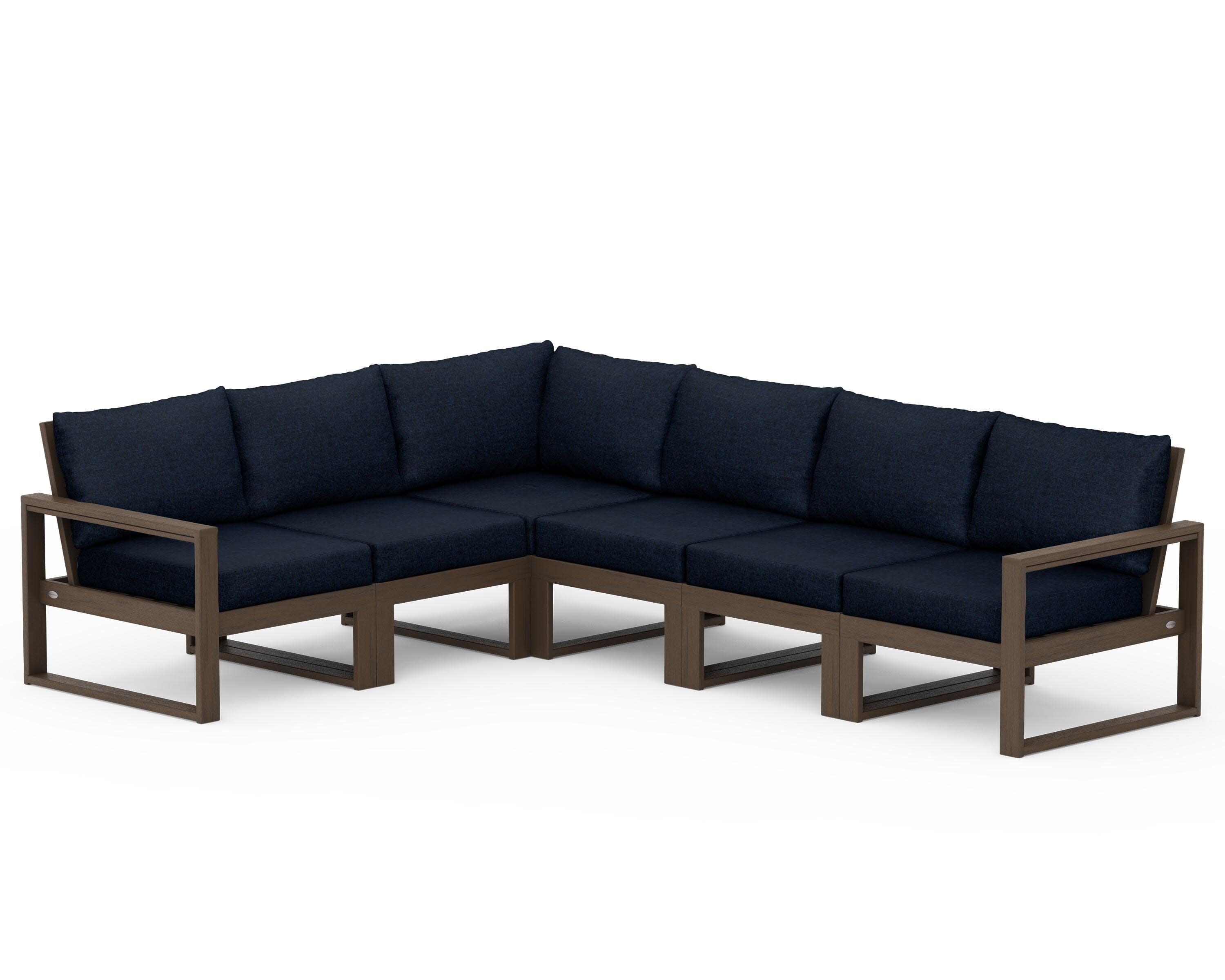 EDGE 6-Piece Modular Deep Seating Set in Kona / Marine Indigo