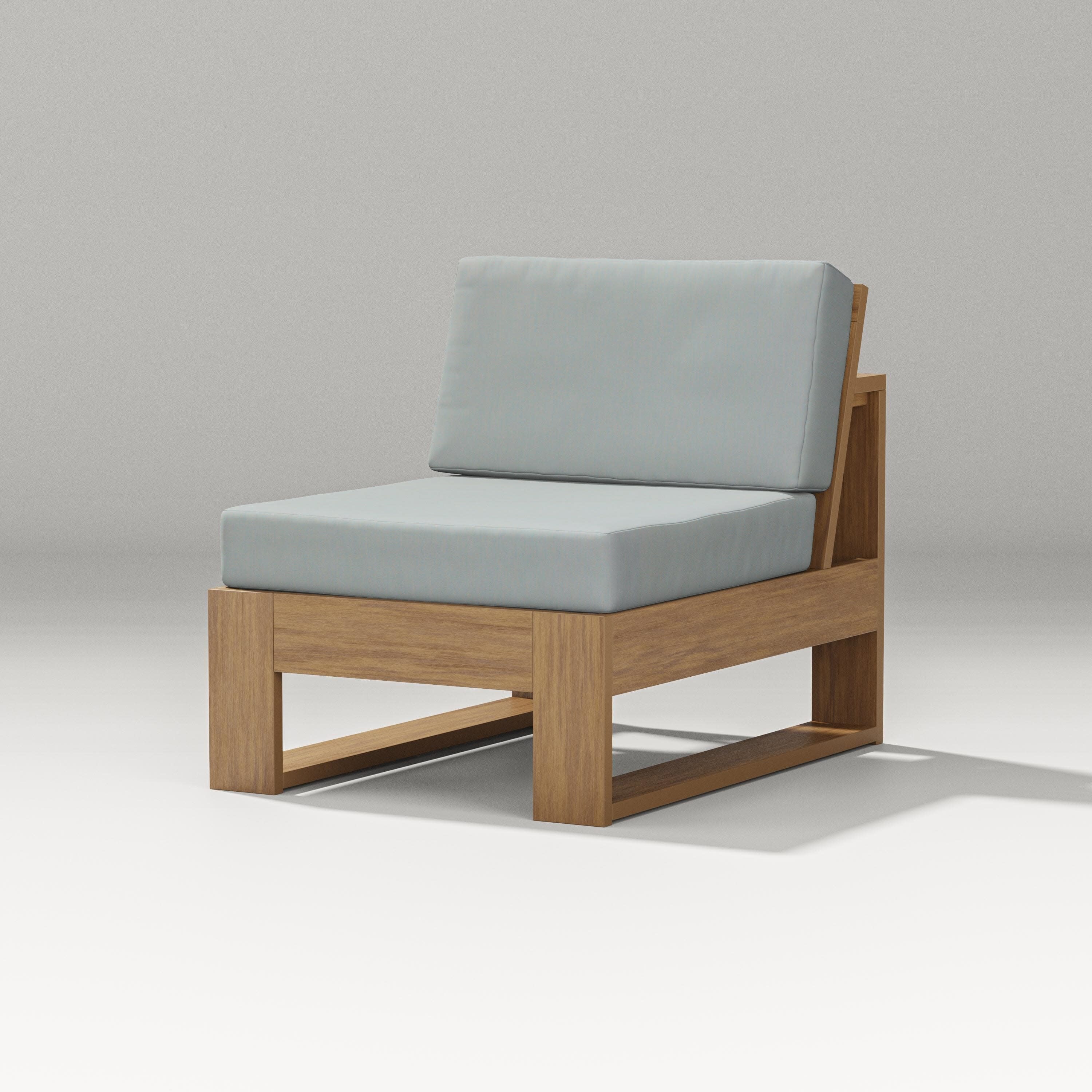Latitude Modular Armless Chair in Natural / Spa