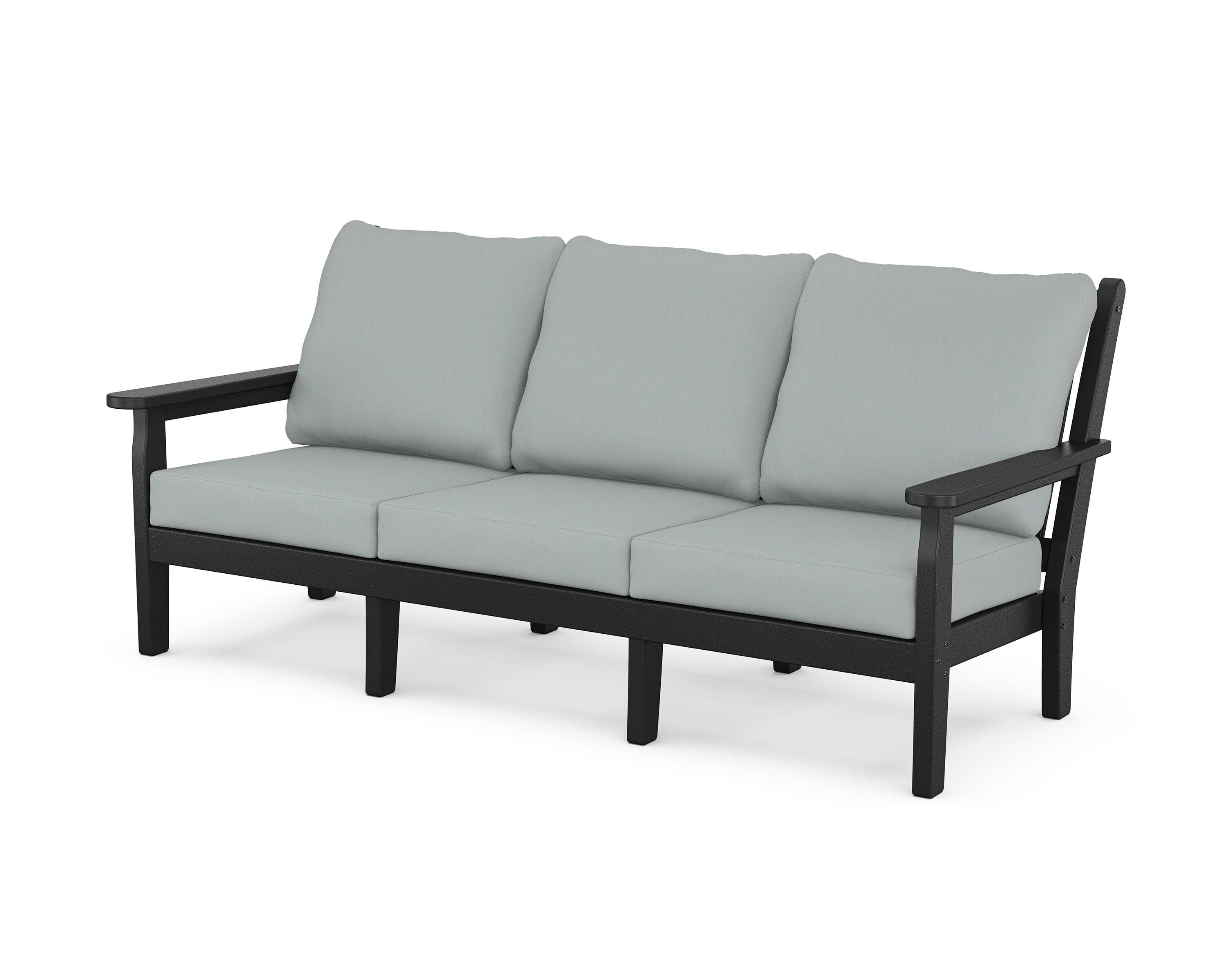 Chippendale Deep Seating Sofa in Black / Spa