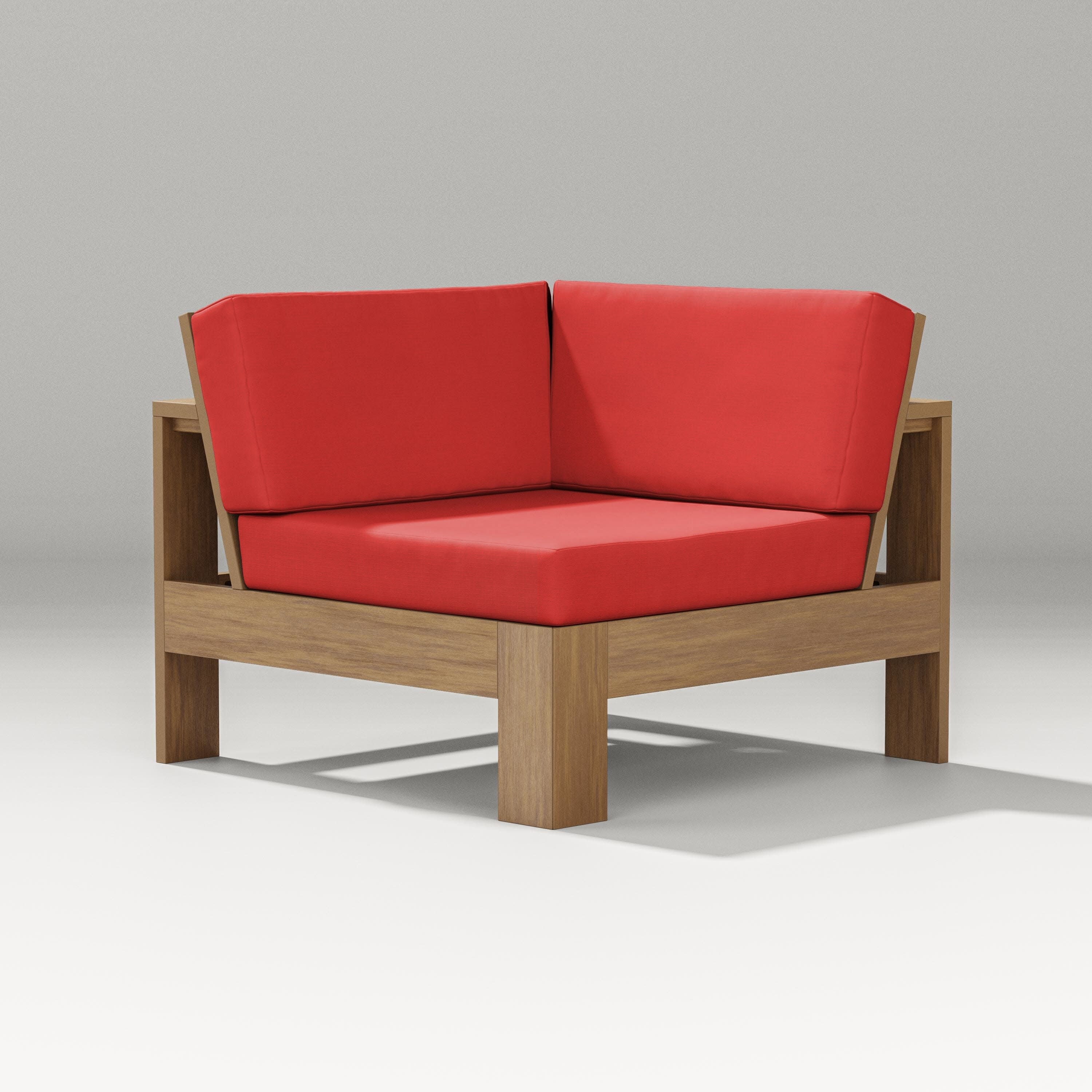 Latitude Modular Corner Chair in Natural / Crimson Linen