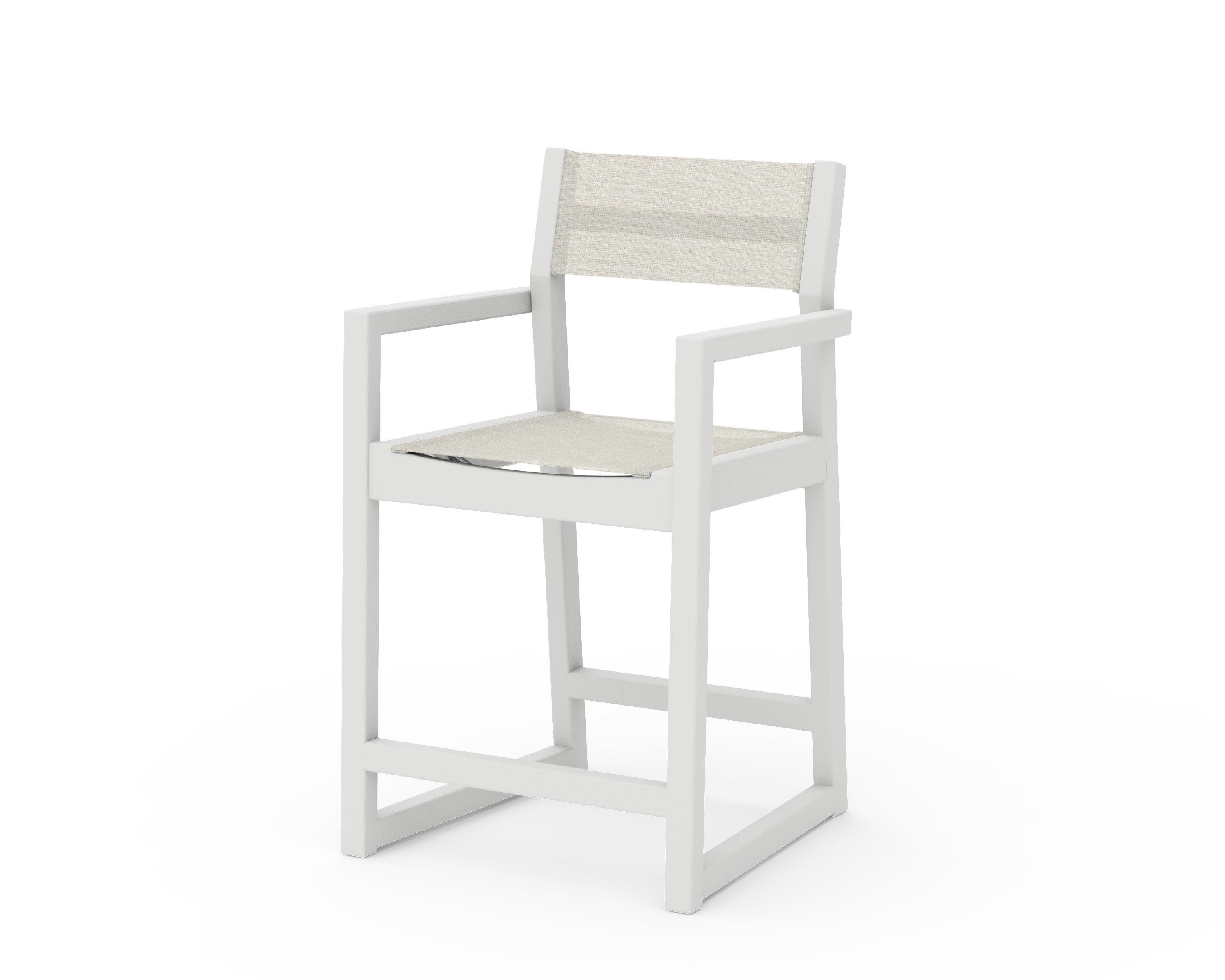 EDGE Sling Counter Arm Chair in Vintage White / Parchment Sling