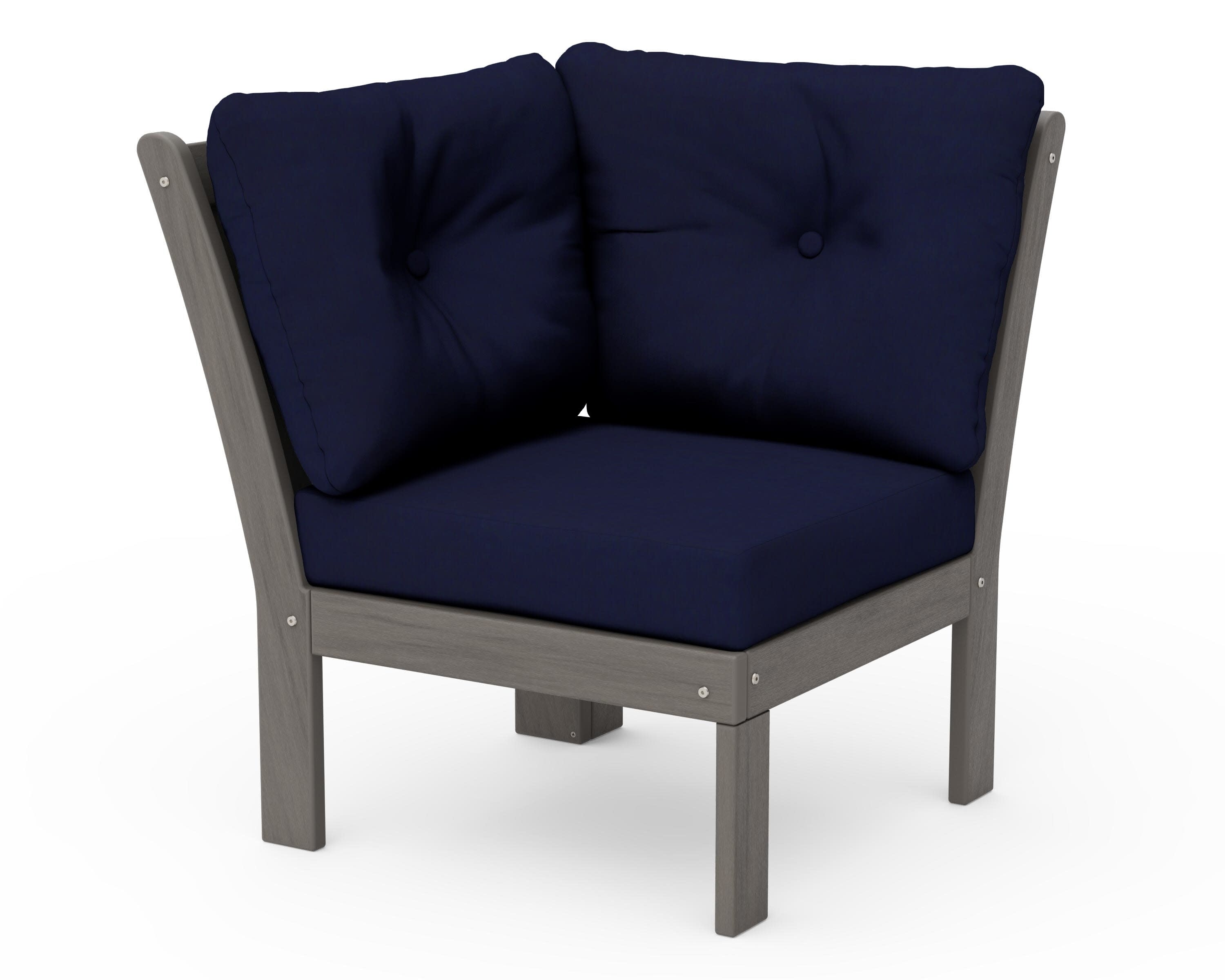 Vineyard Modular Corner Chair in Driftwood / Navy