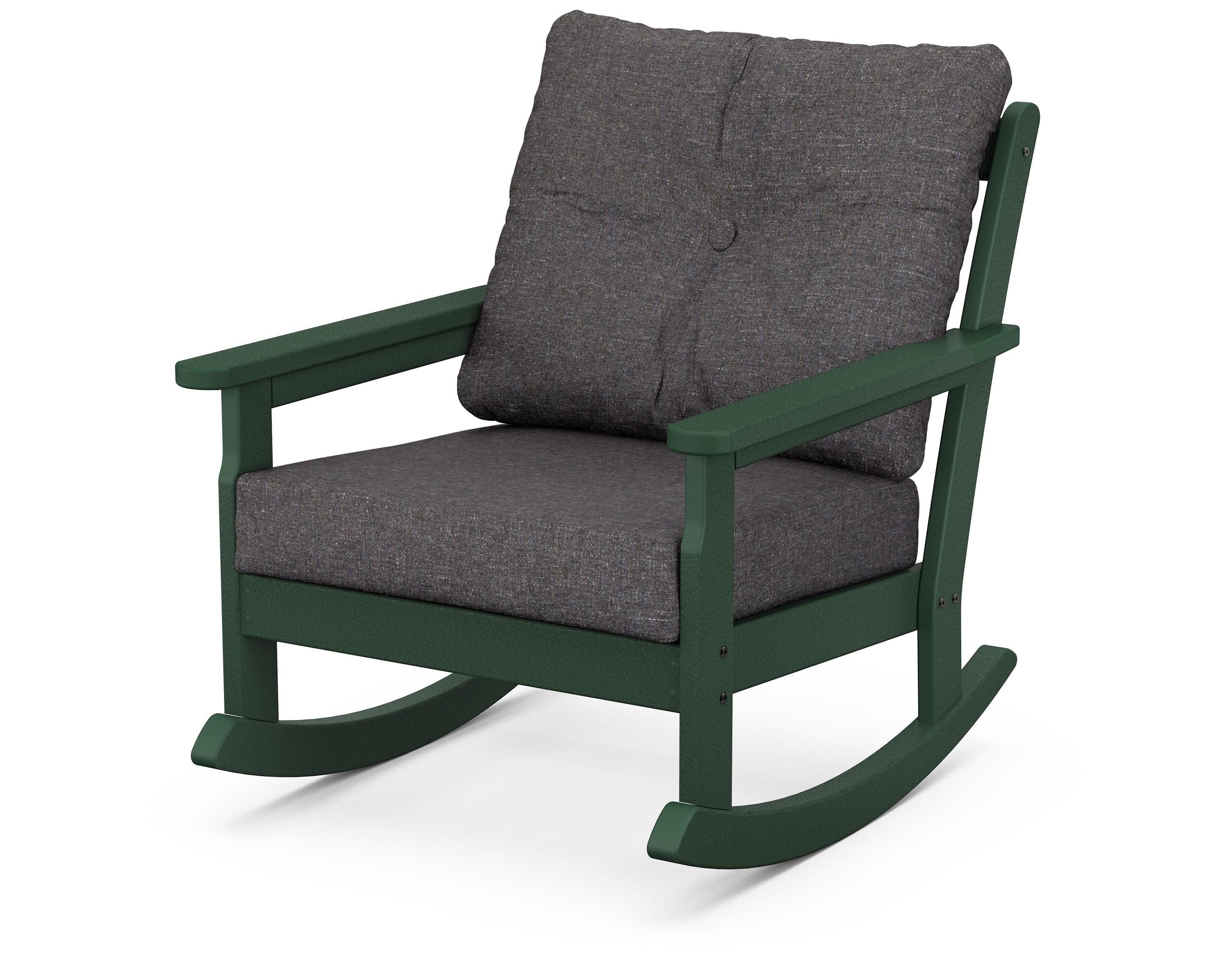 Vineyard Deep Seating Rocking Chair in Green / Ash Charcoal