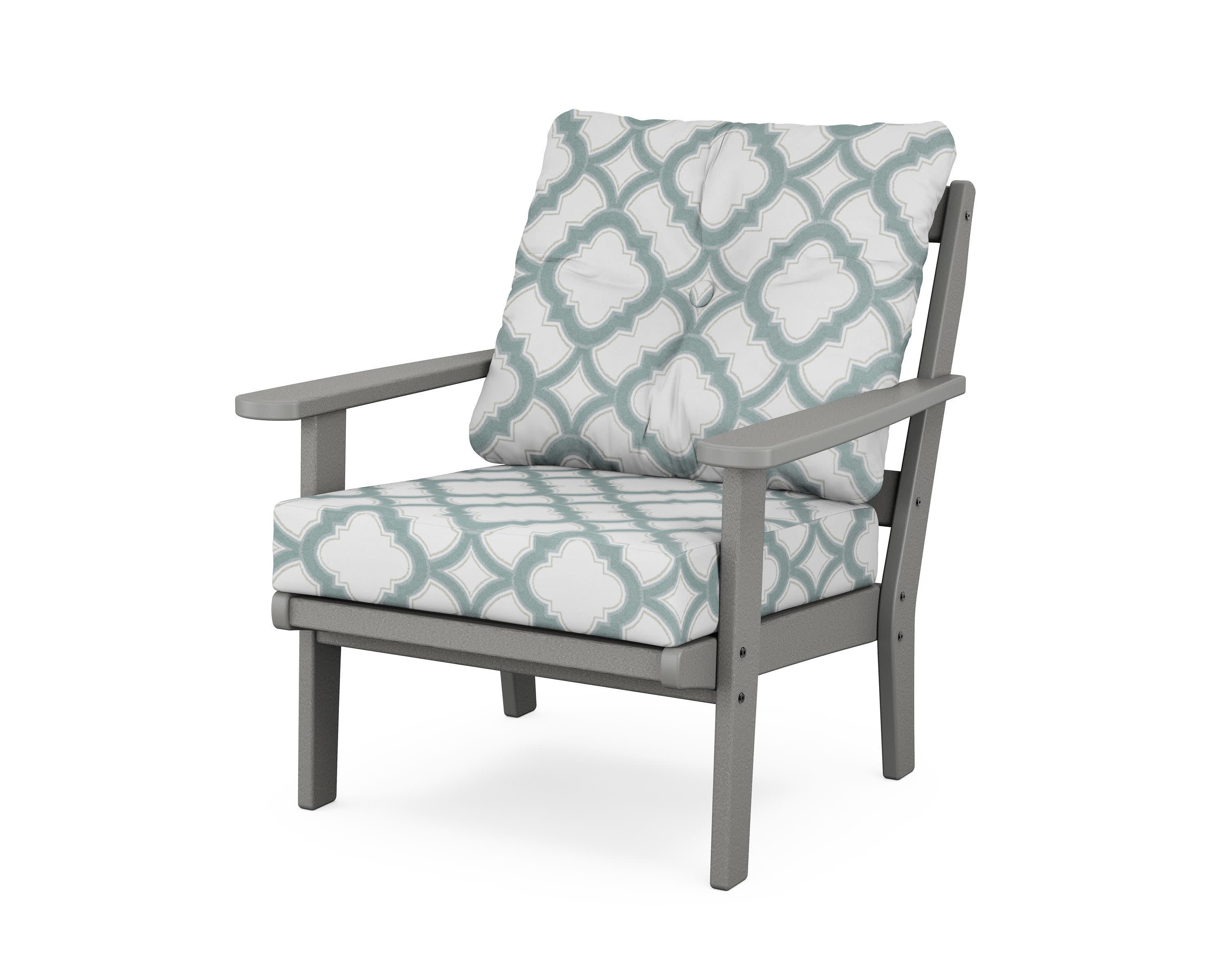 Mission Deep Seating Chair in Slate Grey / Trellis Glacier Spa
