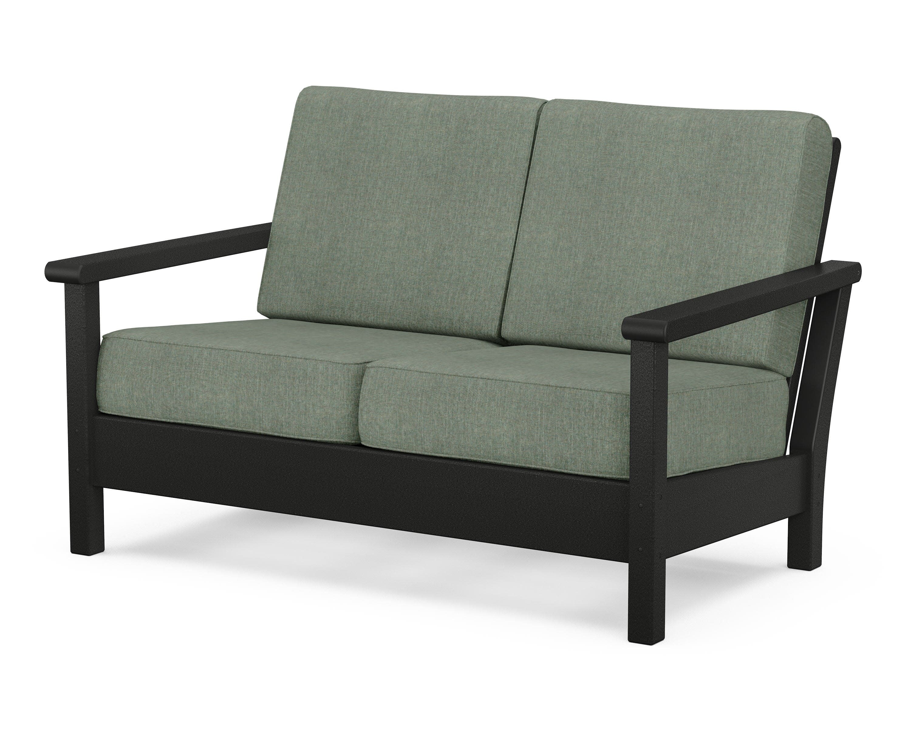 Harbour Deep Seating Loveseat in Black / Cast Sage