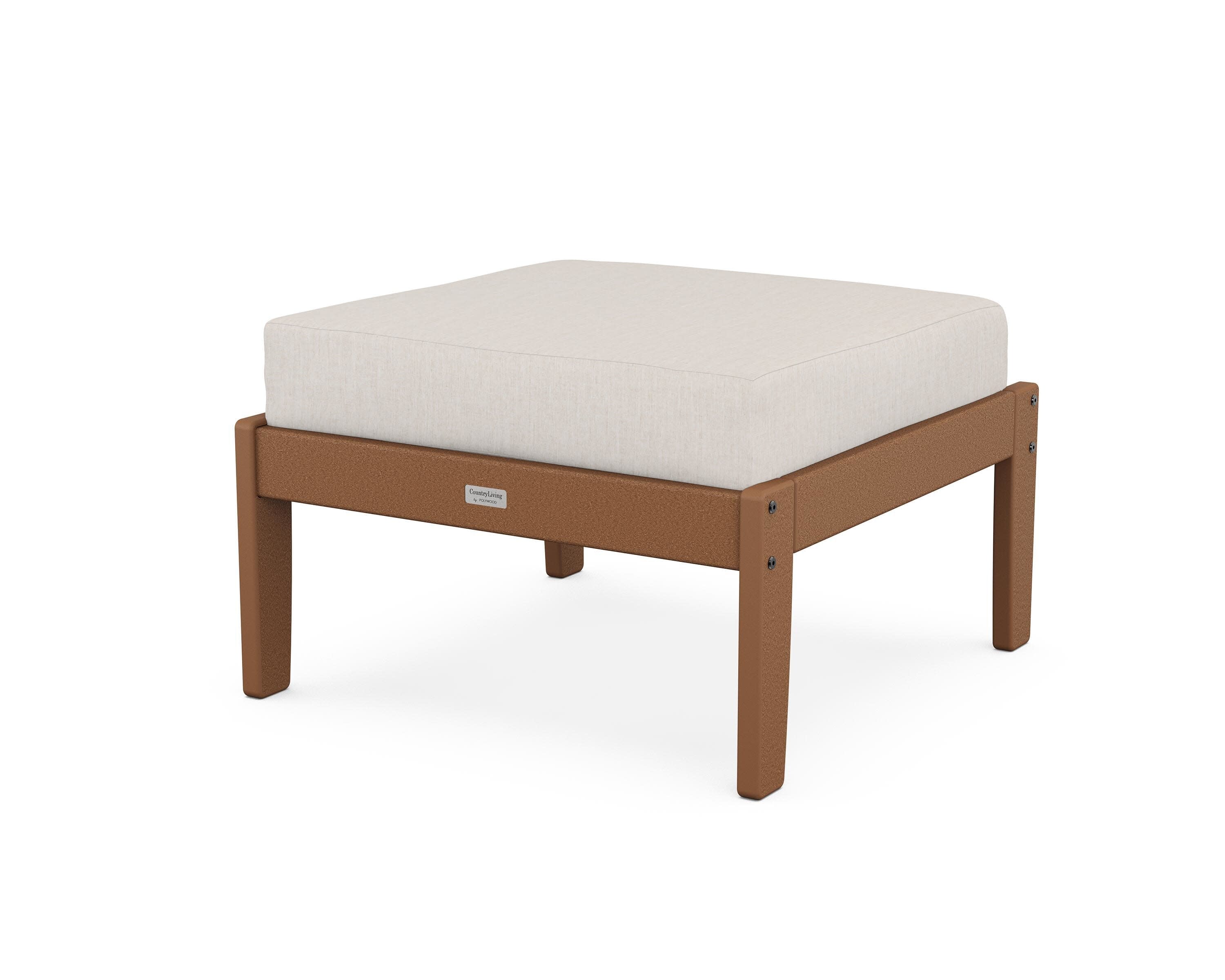 Cottage Deep Seating Ottoman in Teak / Cast Ash