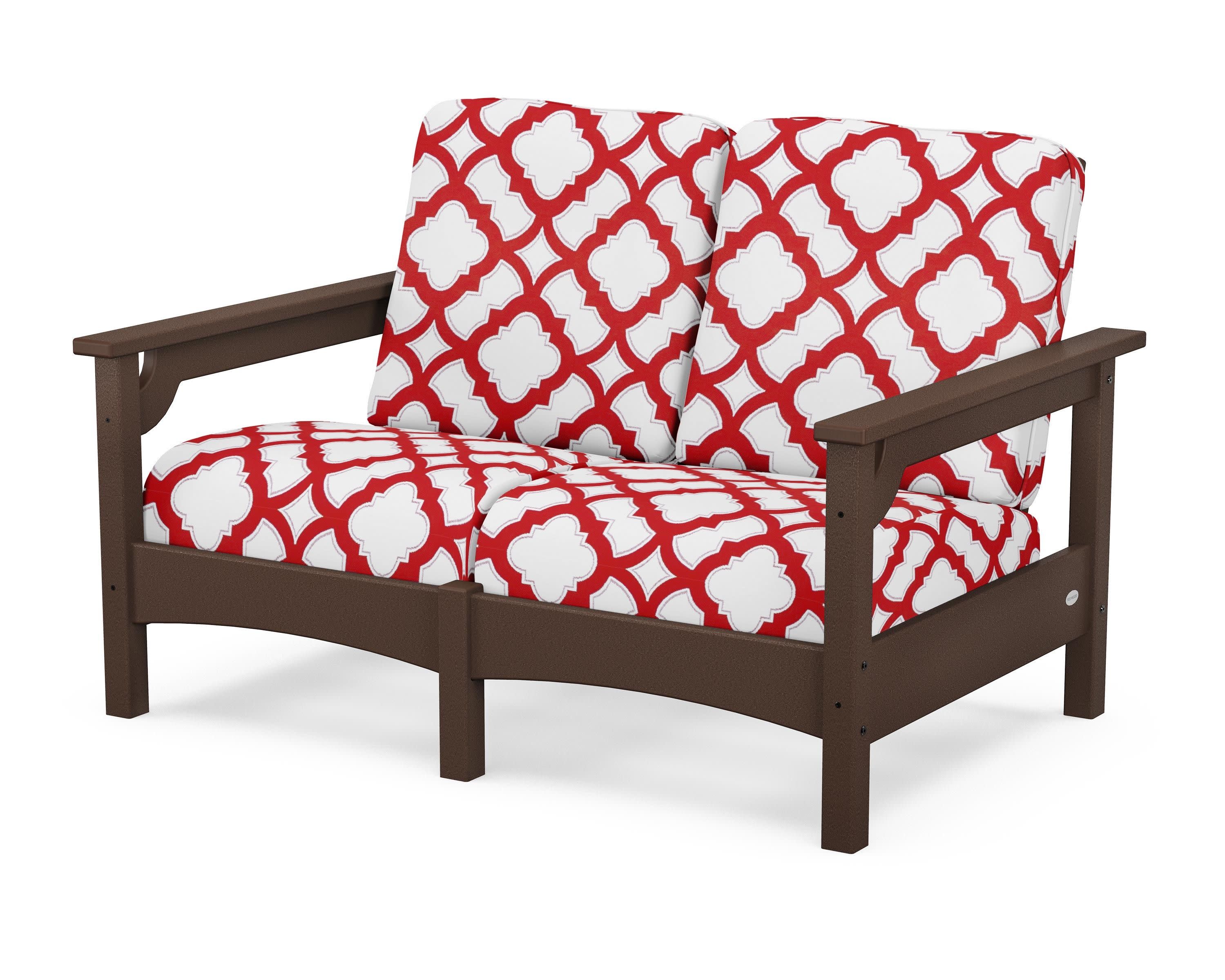 Club Loveseat in Mahogany / Trellis Crimson