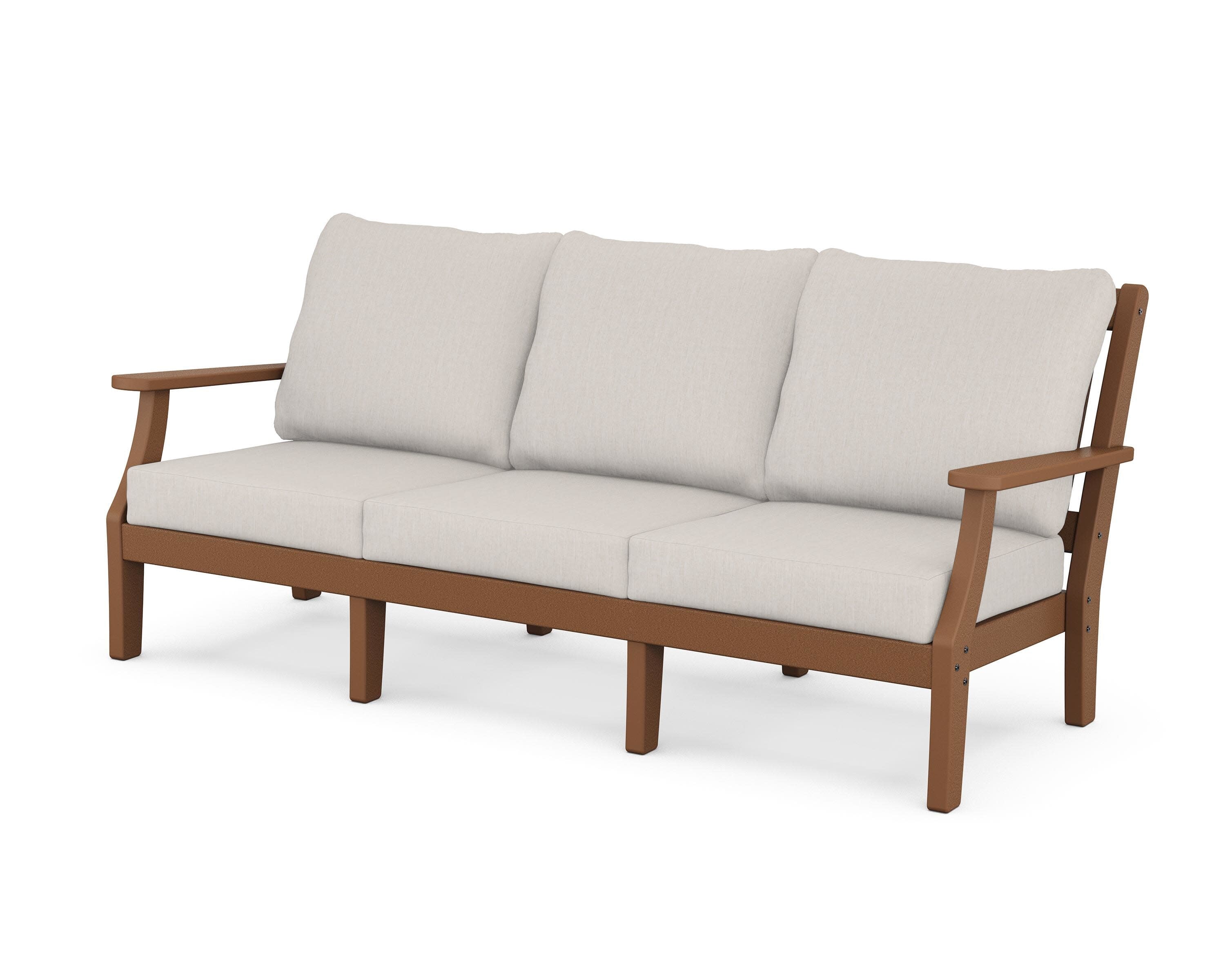 Chinoiserie Deep Seating Sofa in Teak / Cast Ash
