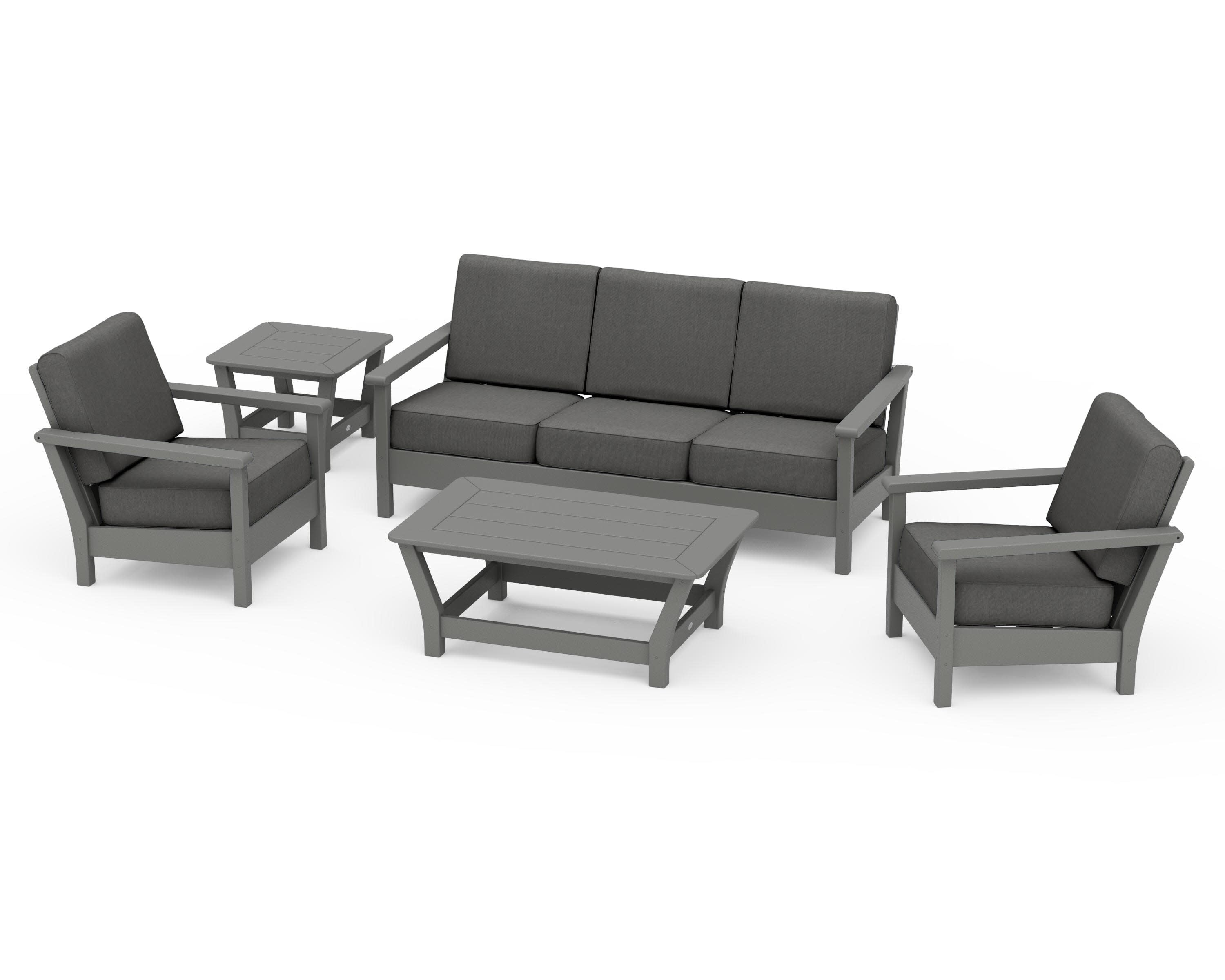 Harbour 5-Piece Deep Seating Set in Slate Grey / Spectrum Carbon