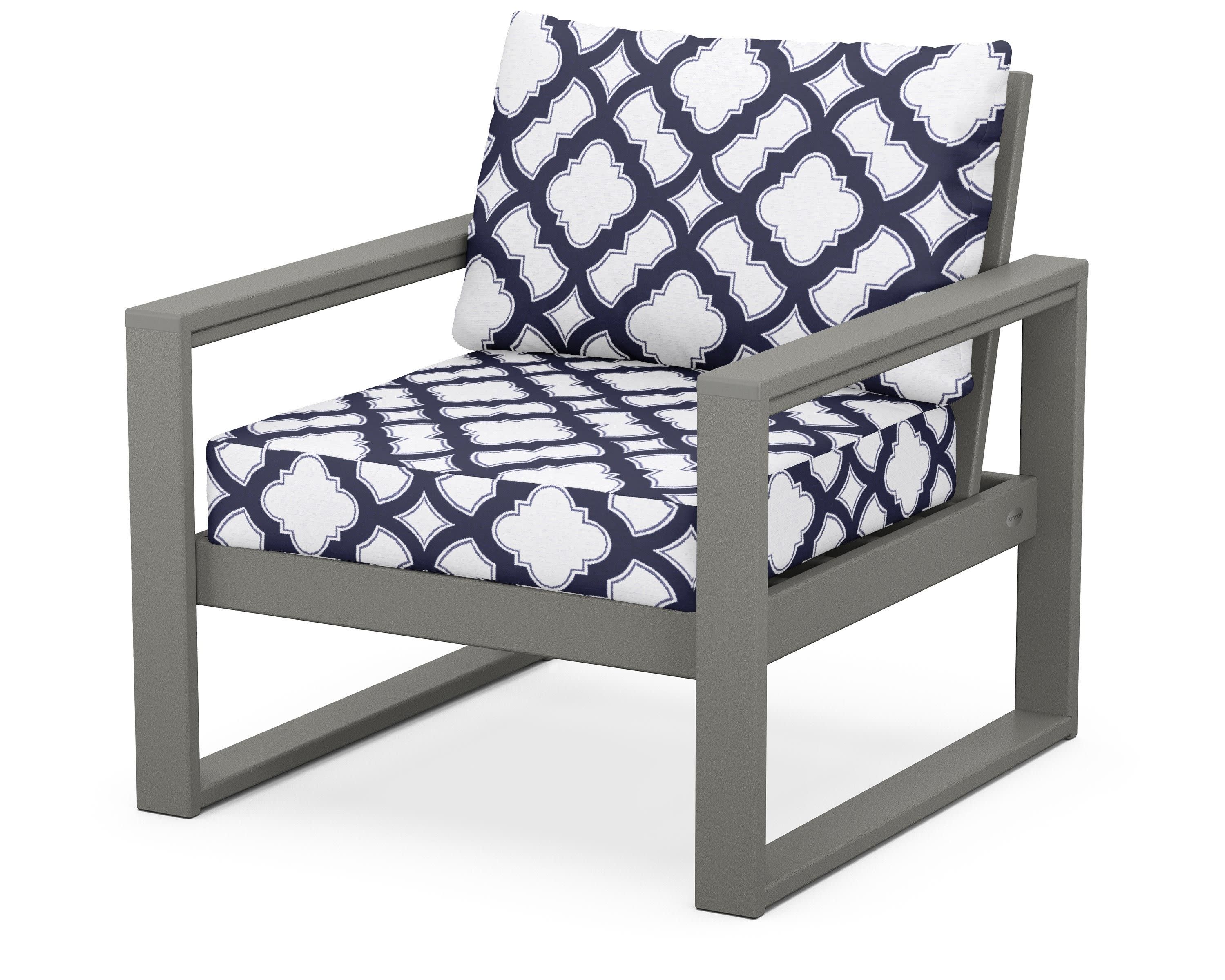 EDGE Club Chair in Slate Grey / Trellis Navy
