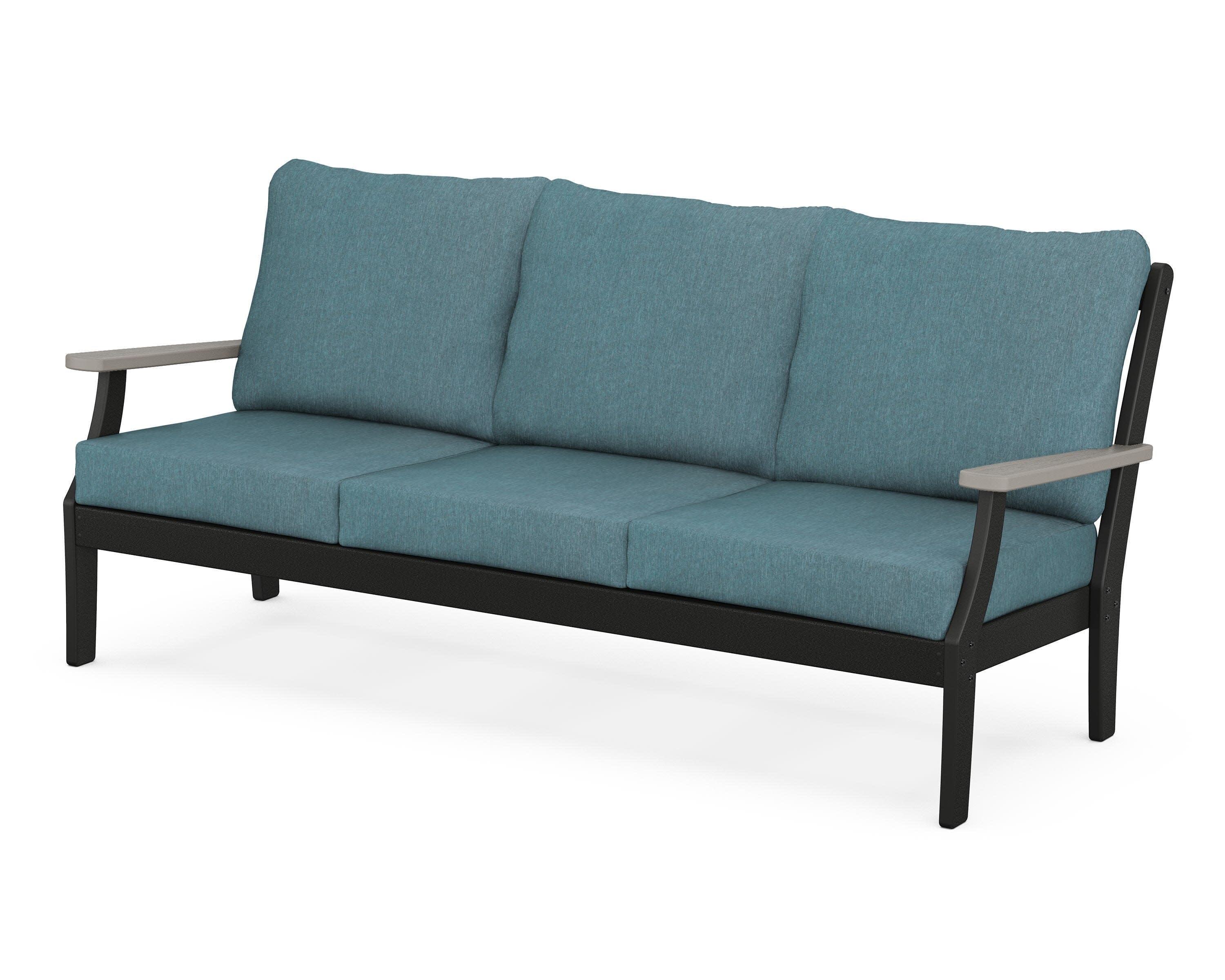 Braxton Deep Seating Sofa in Black / Driftwood / Ocean Teal